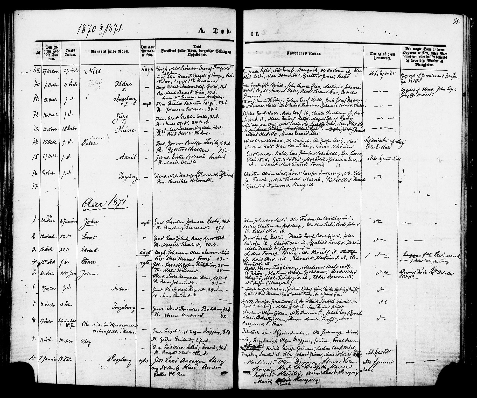 Ministerialprotokoller, klokkerbøker og fødselsregistre - Møre og Romsdal, AV/SAT-A-1454/592/L1027: Parish register (official) no. 592A05, 1865-1878, p. 35