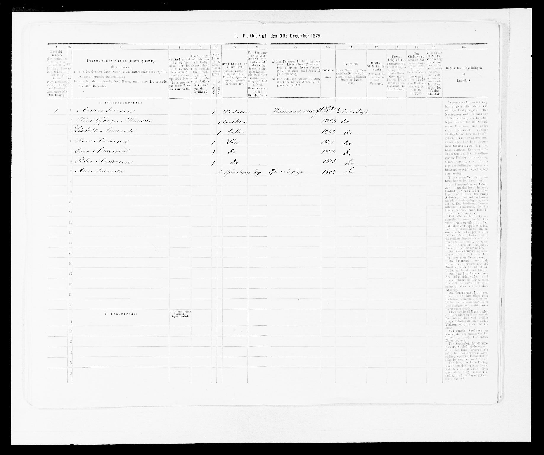 SAB, 1875 census for 1411P Eivindvik, 1875, p. 932