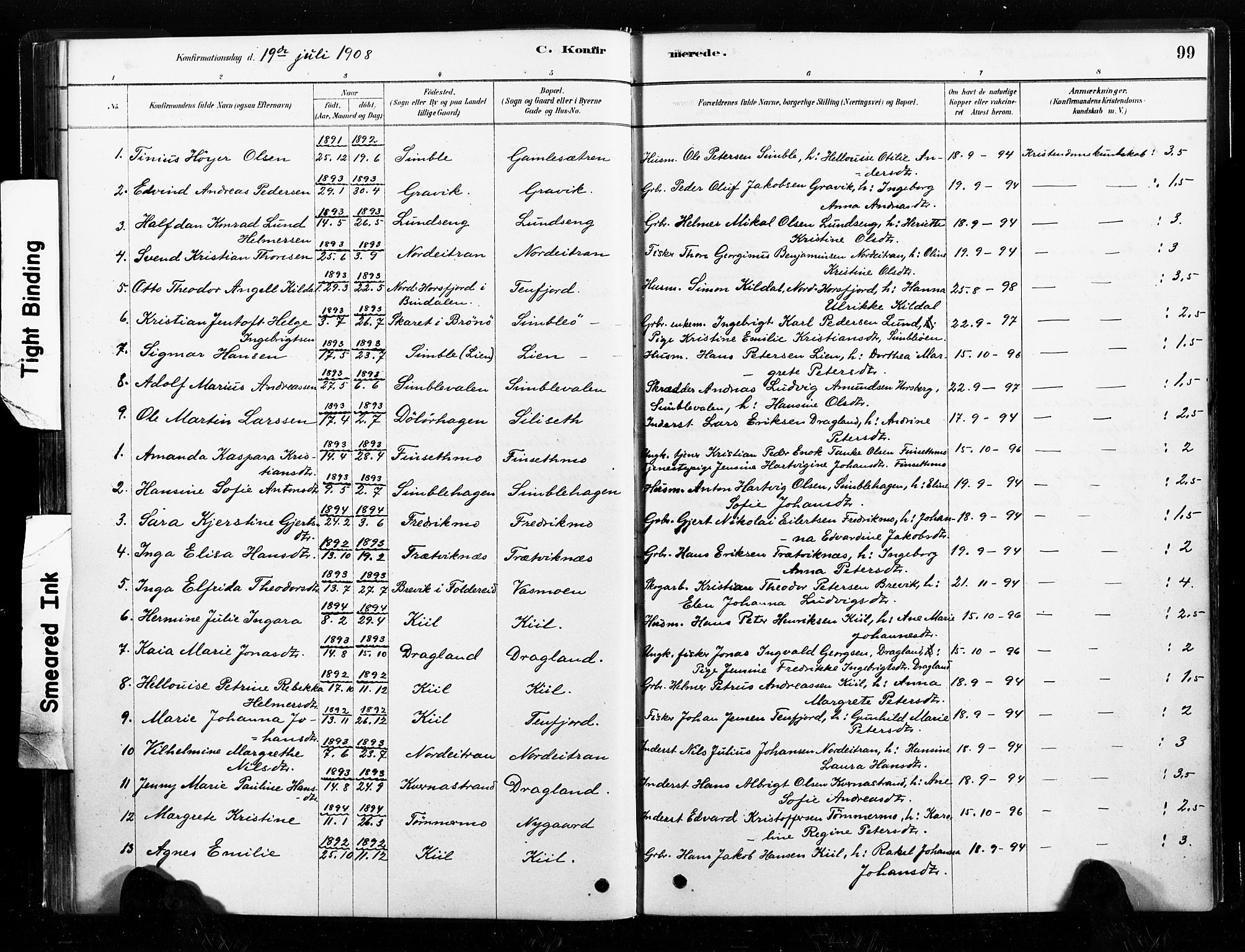 Ministerialprotokoller, klokkerbøker og fødselsregistre - Nord-Trøndelag, SAT/A-1458/789/L0705: Parish register (official) no. 789A01, 1878-1910, p. 99