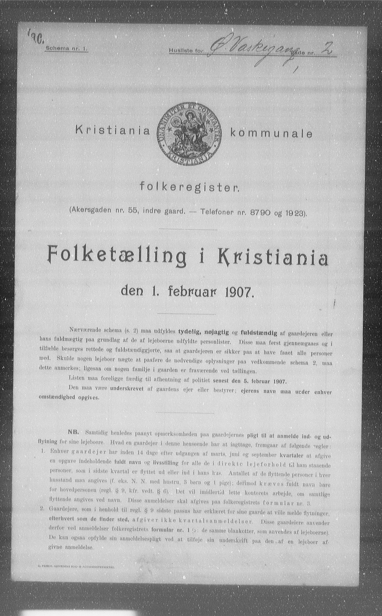 OBA, Municipal Census 1907 for Kristiania, 1907, p. 65951