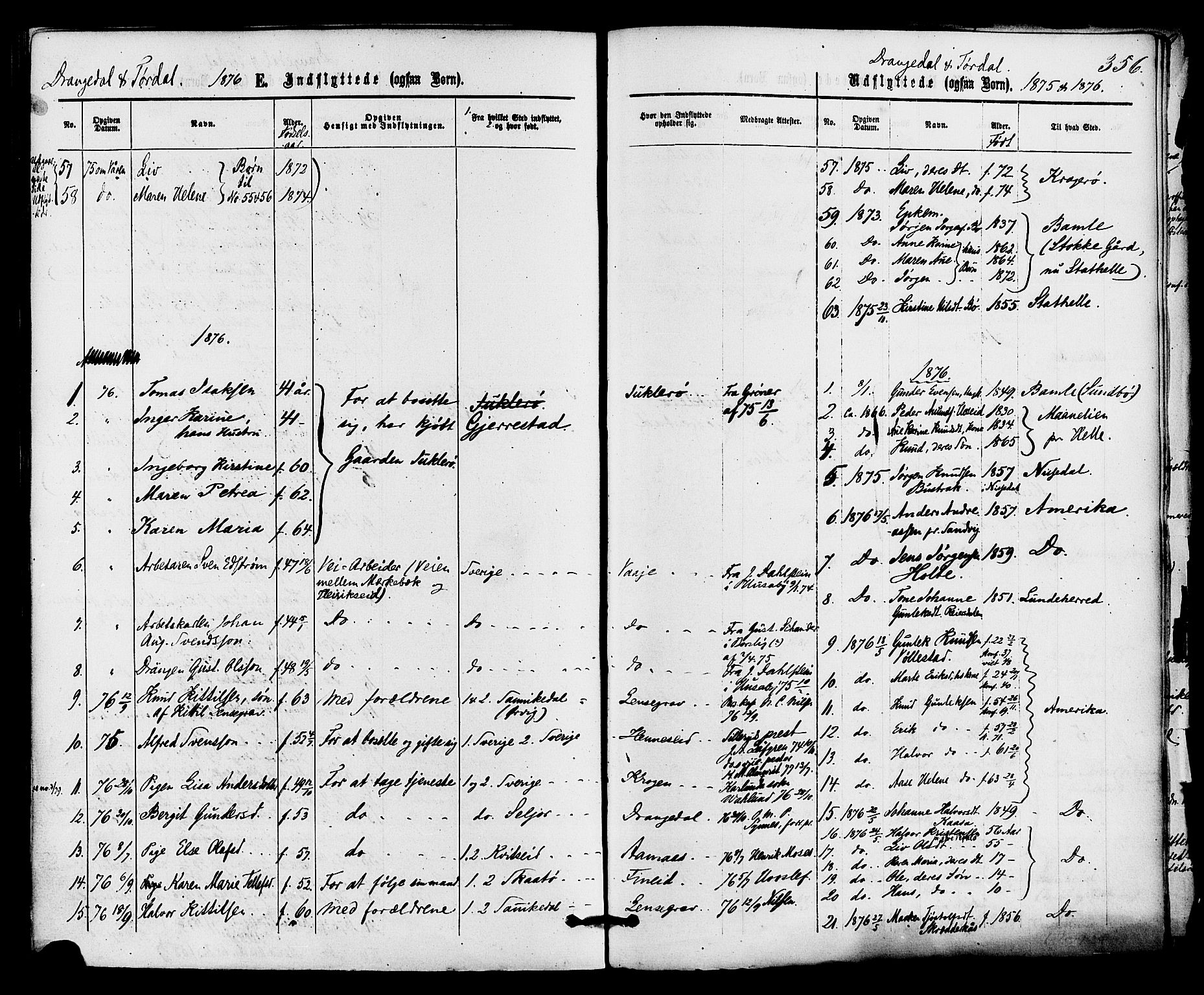 Drangedal kirkebøker, SAKO/A-258/F/Fa/L0009: Parish register (official) no. 9 /1, 1872-1884, p. 356