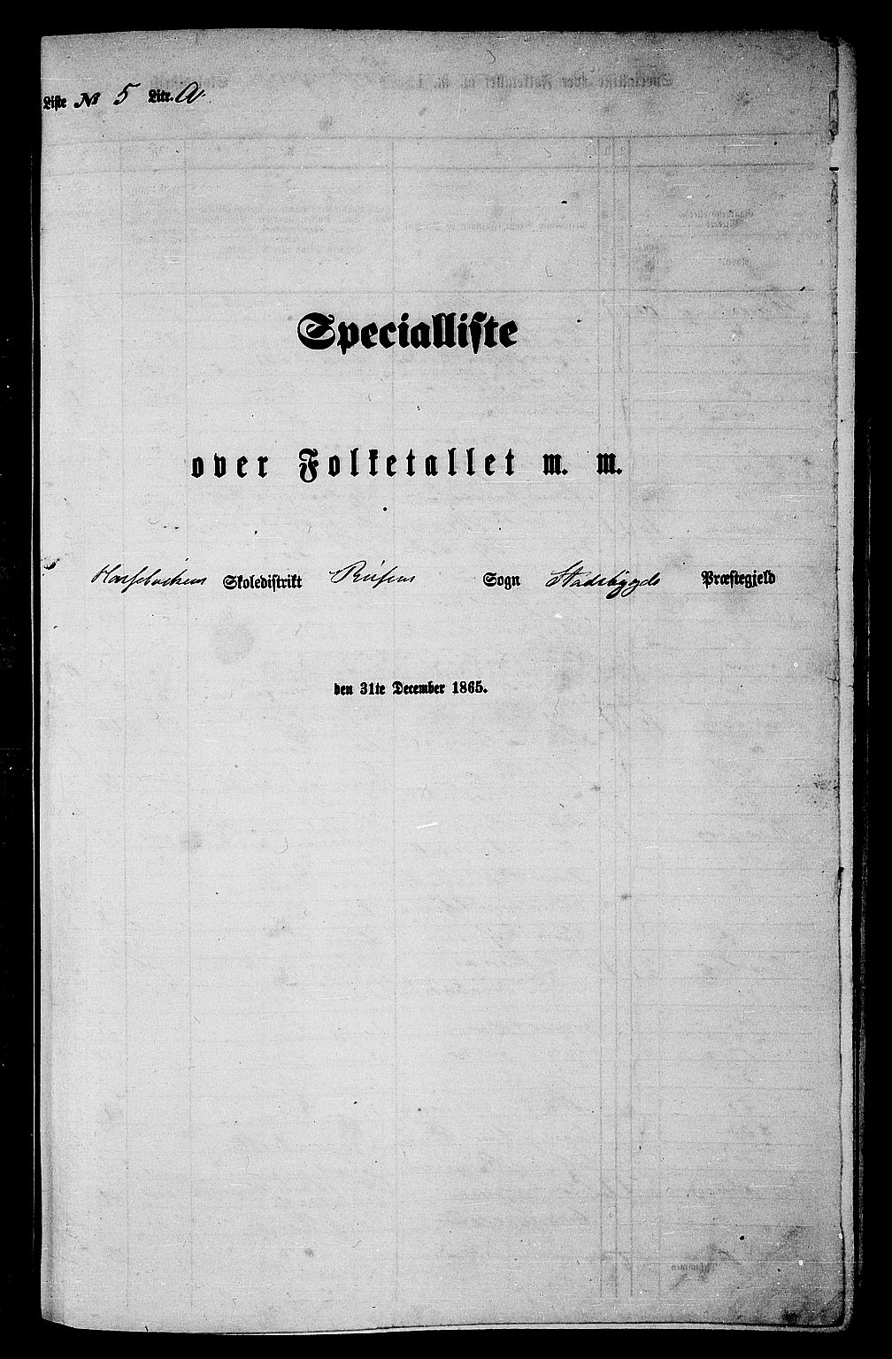 RA, 1865 census for Stadsbygd, 1865, p. 79