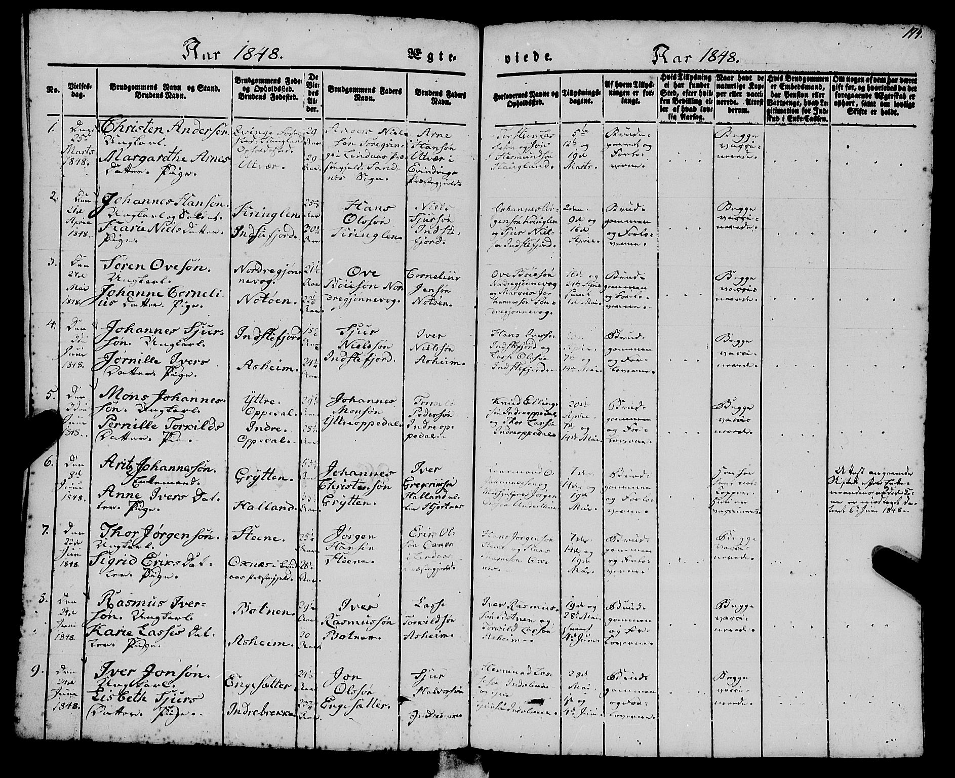 Gulen sokneprestembete, SAB/A-80201/H/Haa/Haaa/L0021: Parish register (official) no. A 21, 1848-1858, p. 194