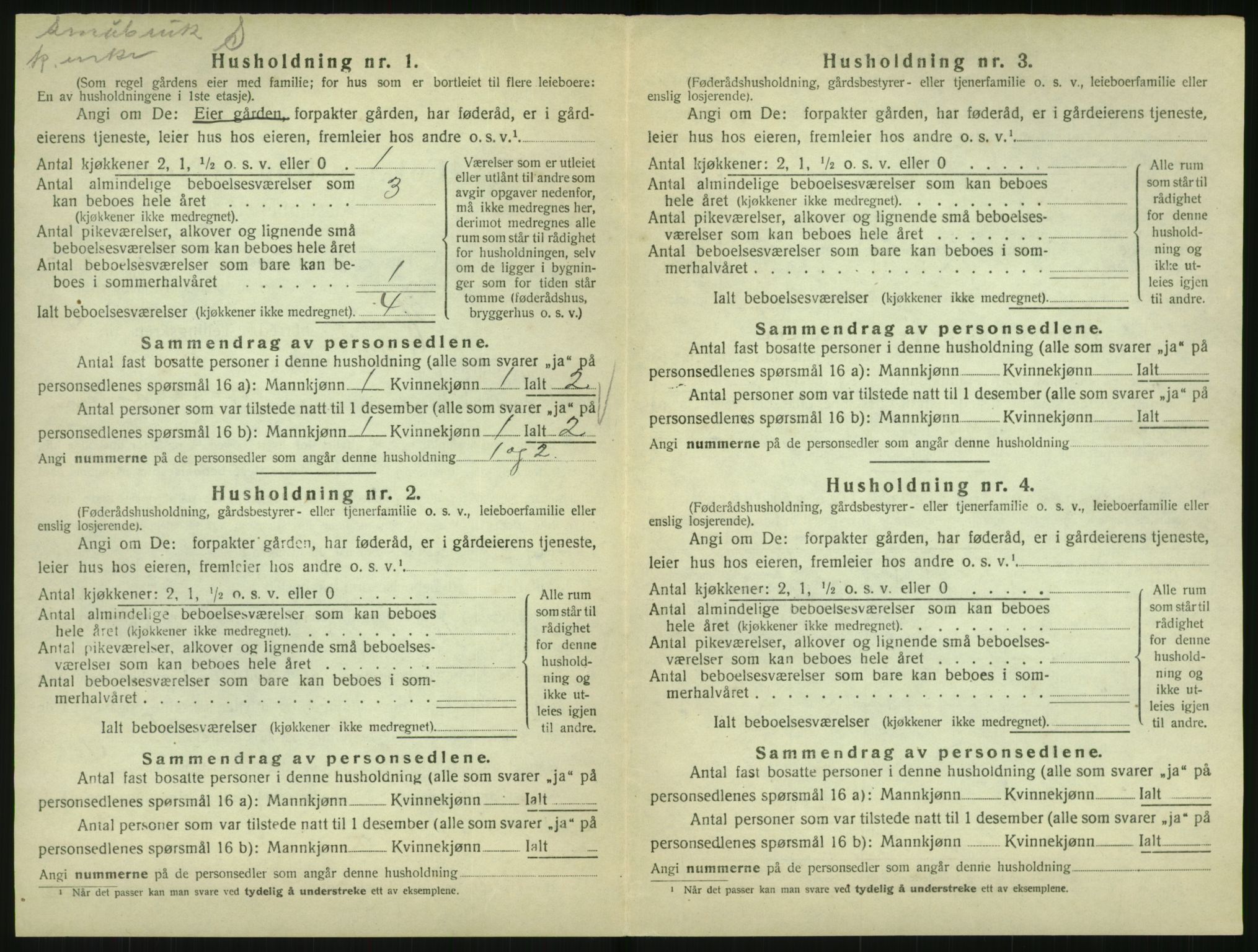 SAK, 1920 census for Høvåg, 1920, p. 379