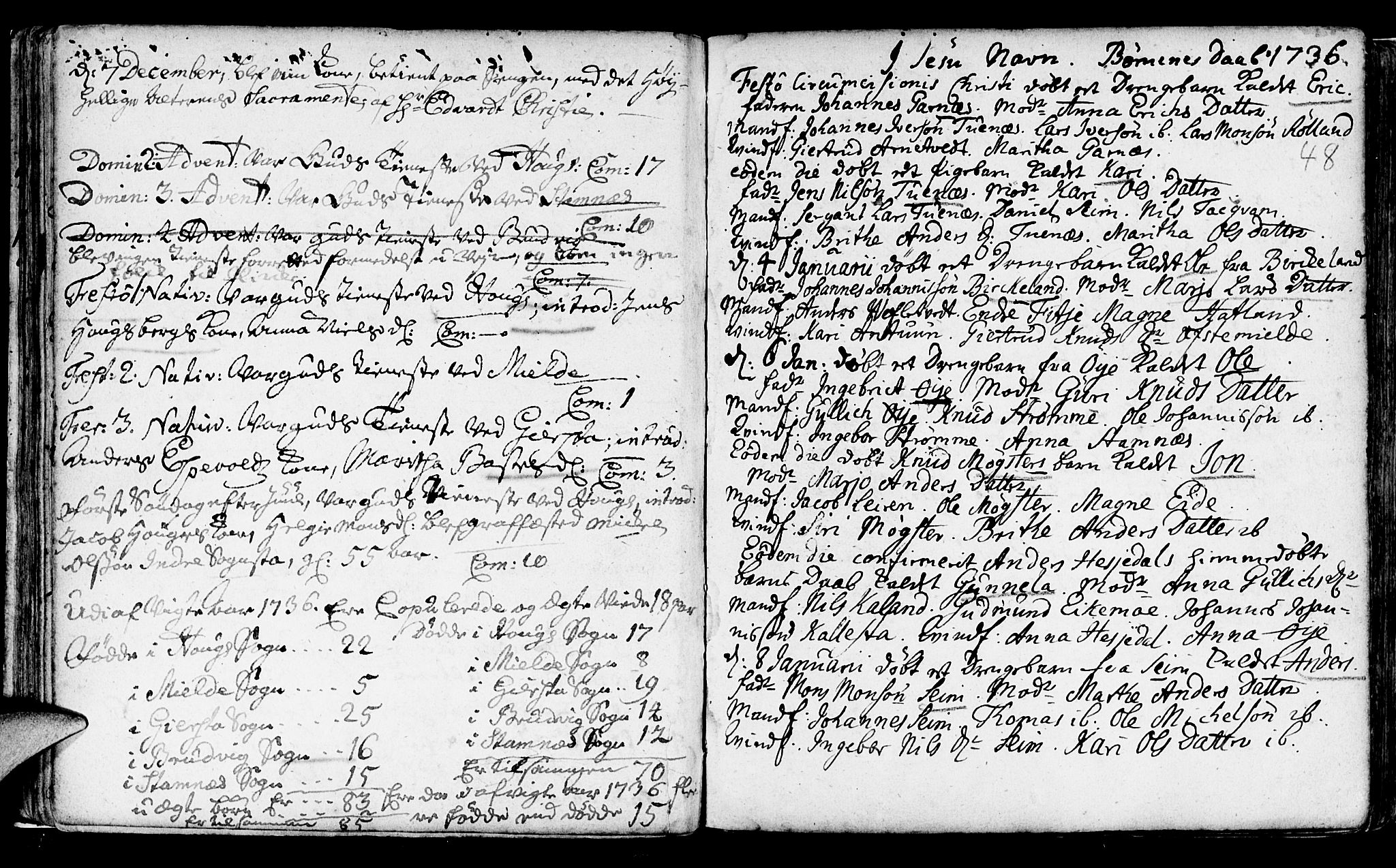 Haus sokneprestembete, SAB/A-75601/H/Haa: Parish register (official) no. A 5, 1733-1747, p. 49