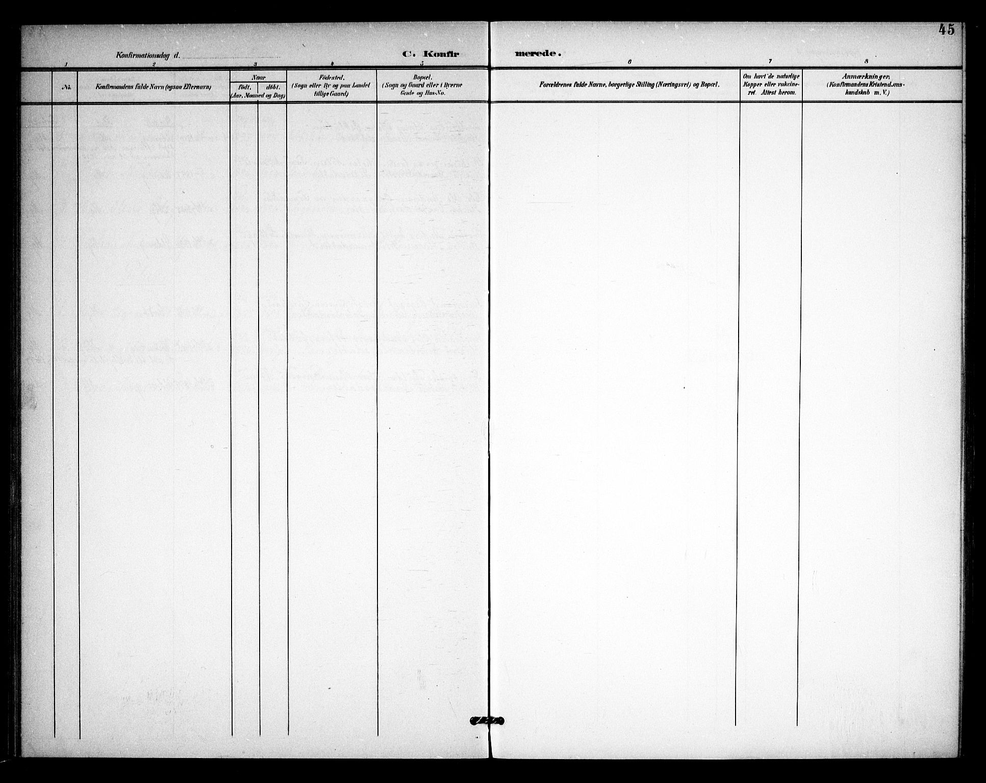 Rødenes prestekontor Kirkebøker, SAO/A-2005/F/Fb/L0003: Parish register (official) no. II 3, 1901-1910, p. 45