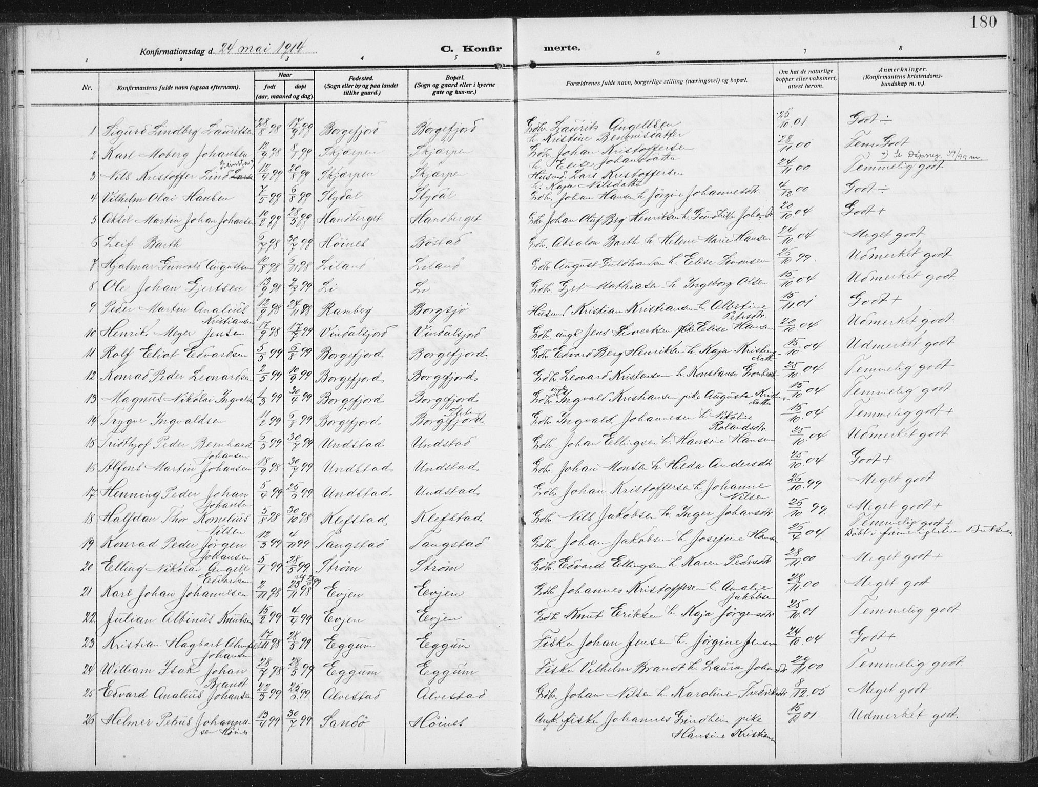 Ministerialprotokoller, klokkerbøker og fødselsregistre - Nordland, SAT/A-1459/880/L1135: Parish register (official) no. 880A09, 1908-1919, p. 180