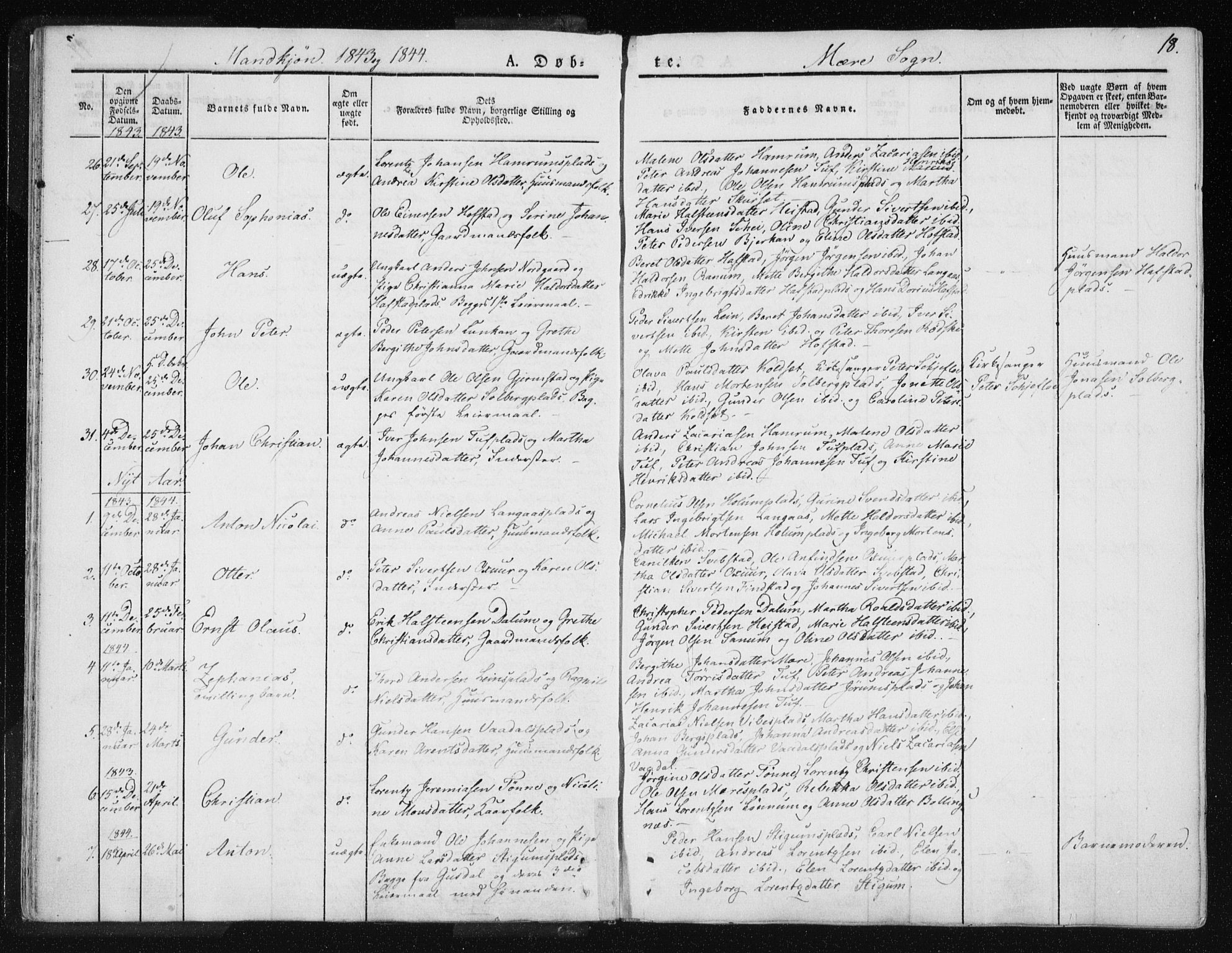 Ministerialprotokoller, klokkerbøker og fødselsregistre - Nord-Trøndelag, SAT/A-1458/735/L0339: Parish register (official) no. 735A06 /1, 1836-1848, p. 18