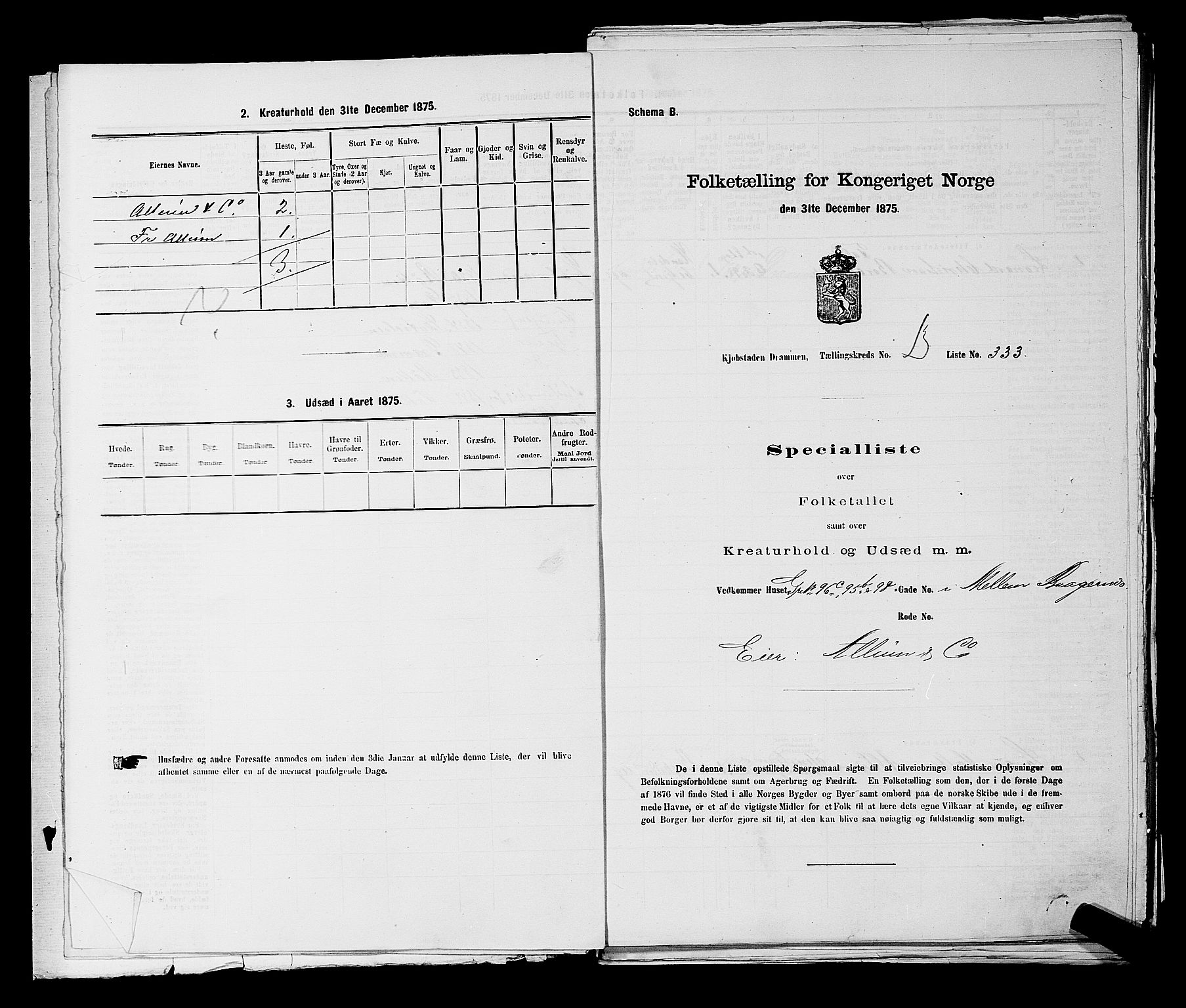 SAKO, 1875 census for 0602 Drammen, 1875, p. 1350