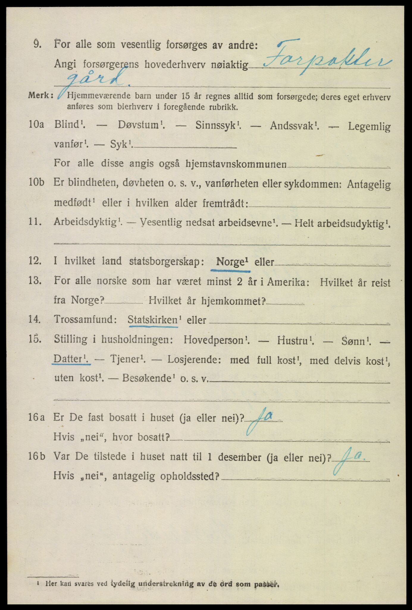 SAK, 1920 census for Hornnes, 1920, p. 1760