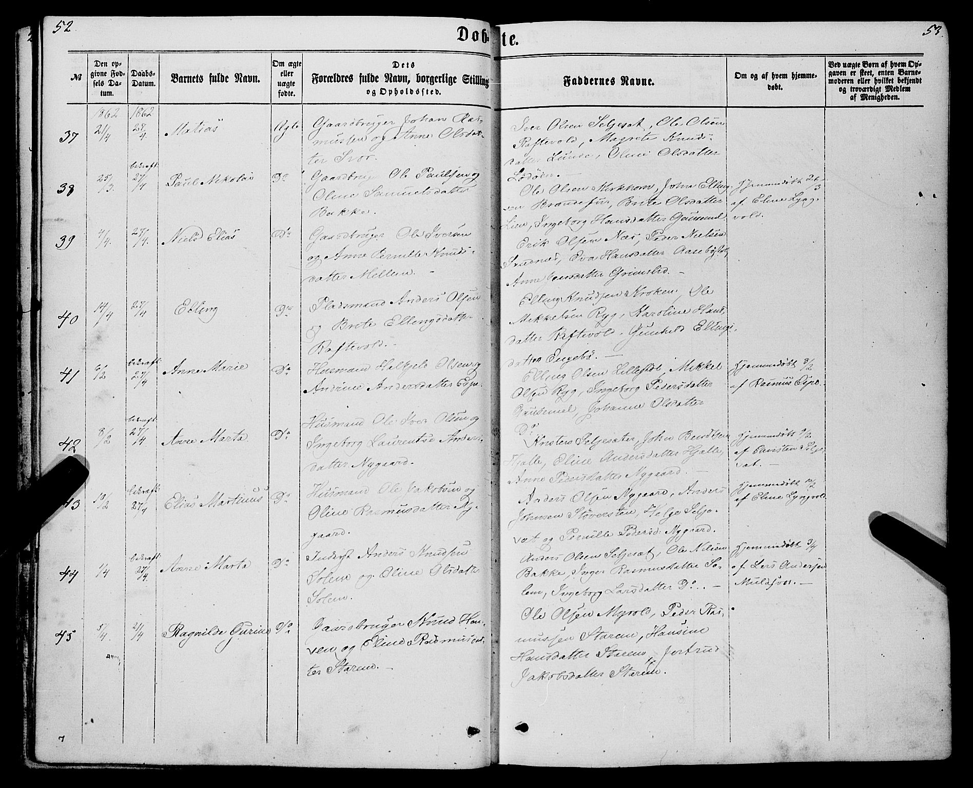 Eid sokneprestembete, AV/SAB-A-82301/H/Haa/Haaa/L0009: Parish register (official) no. A 9, 1861-1868, p. 52-53