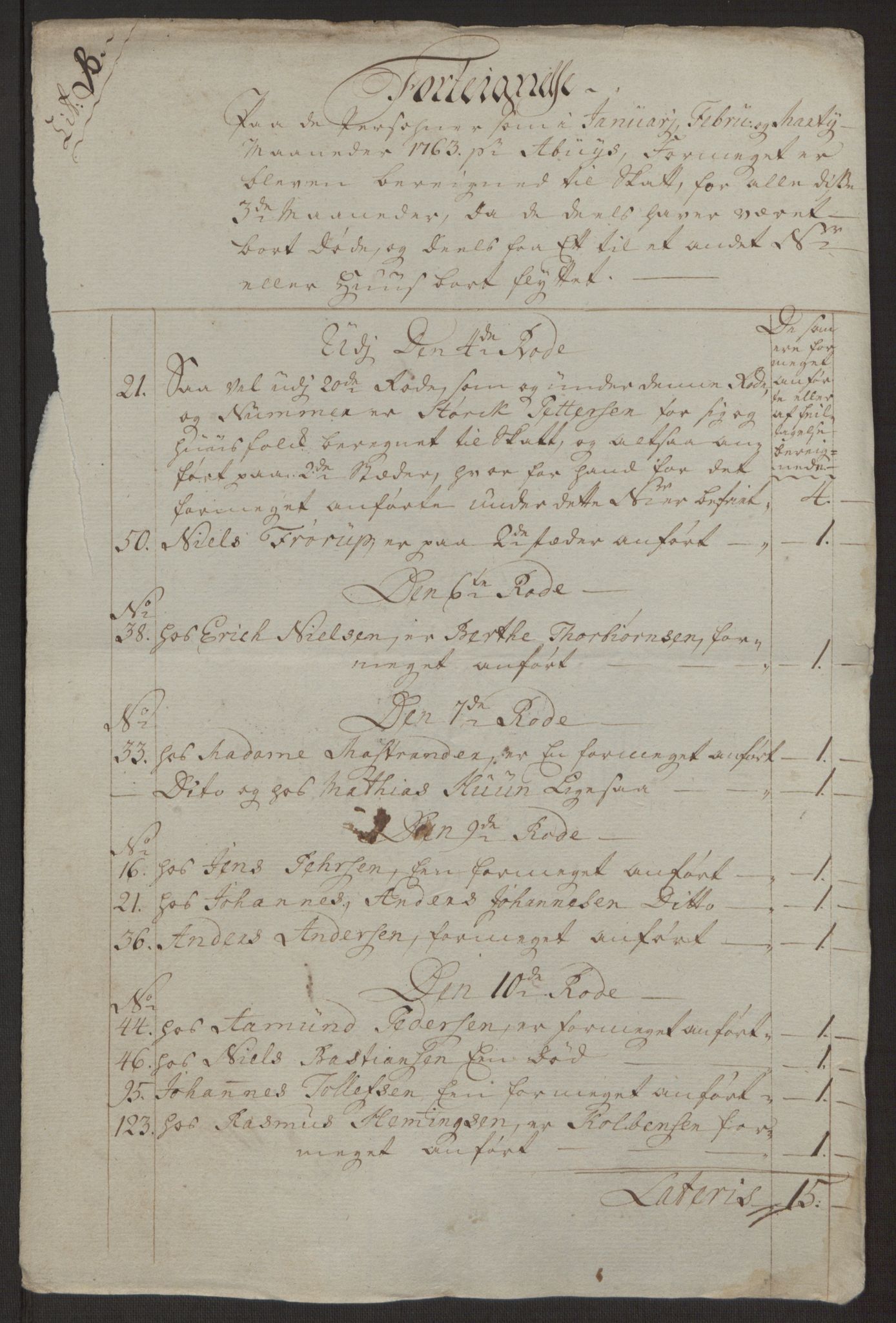 Rentekammeret inntil 1814, Reviderte regnskaper, Byregnskaper, AV/RA-EA-4066/R/Rp/L0366/0001: [P20] Kontribusjonsregnskap / Ekstraskatt, 1763, p. 28