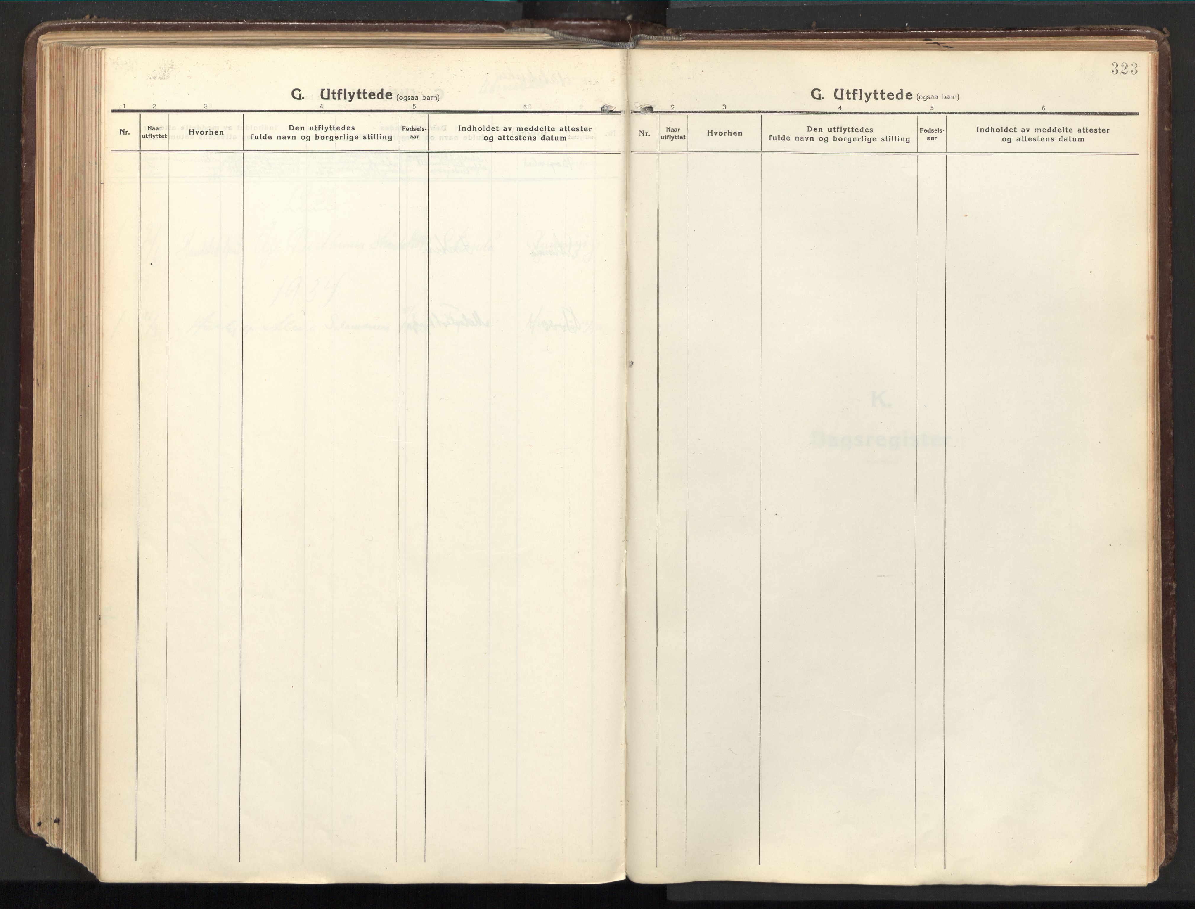 Ministerialprotokoller, klokkerbøker og fødselsregistre - Nordland, AV/SAT-A-1459/803/L0073: Parish register (official) no. 803A03, 1920-1955, p. 323