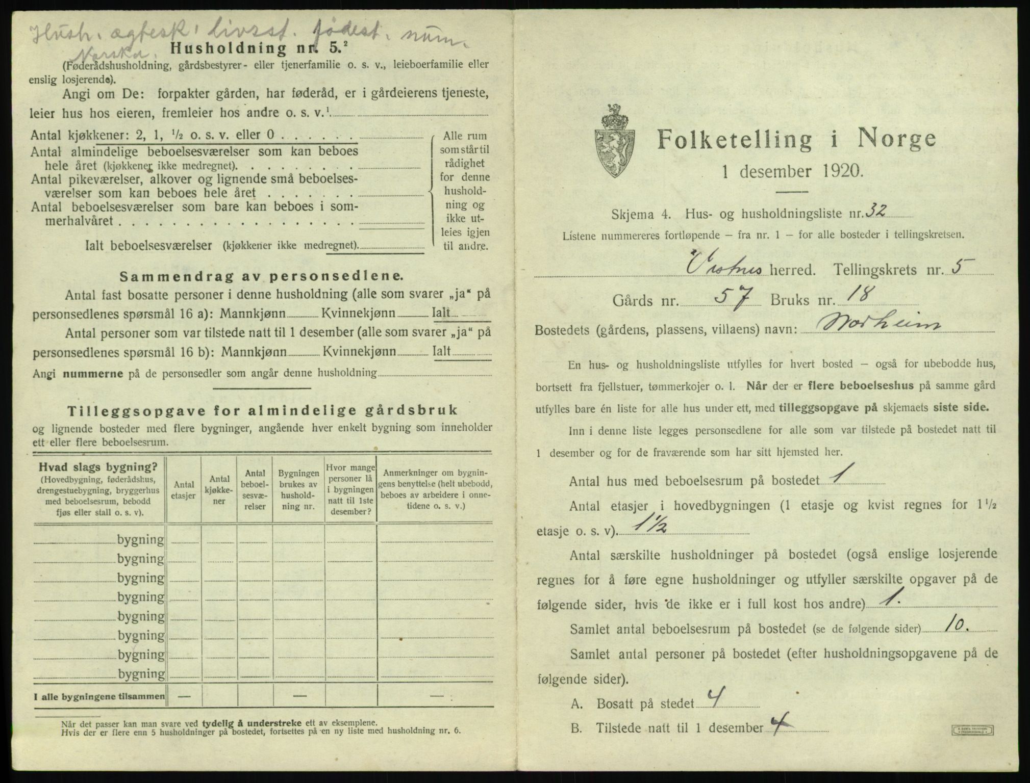 SAT, 1920 census for Vestnes, 1920, p. 641