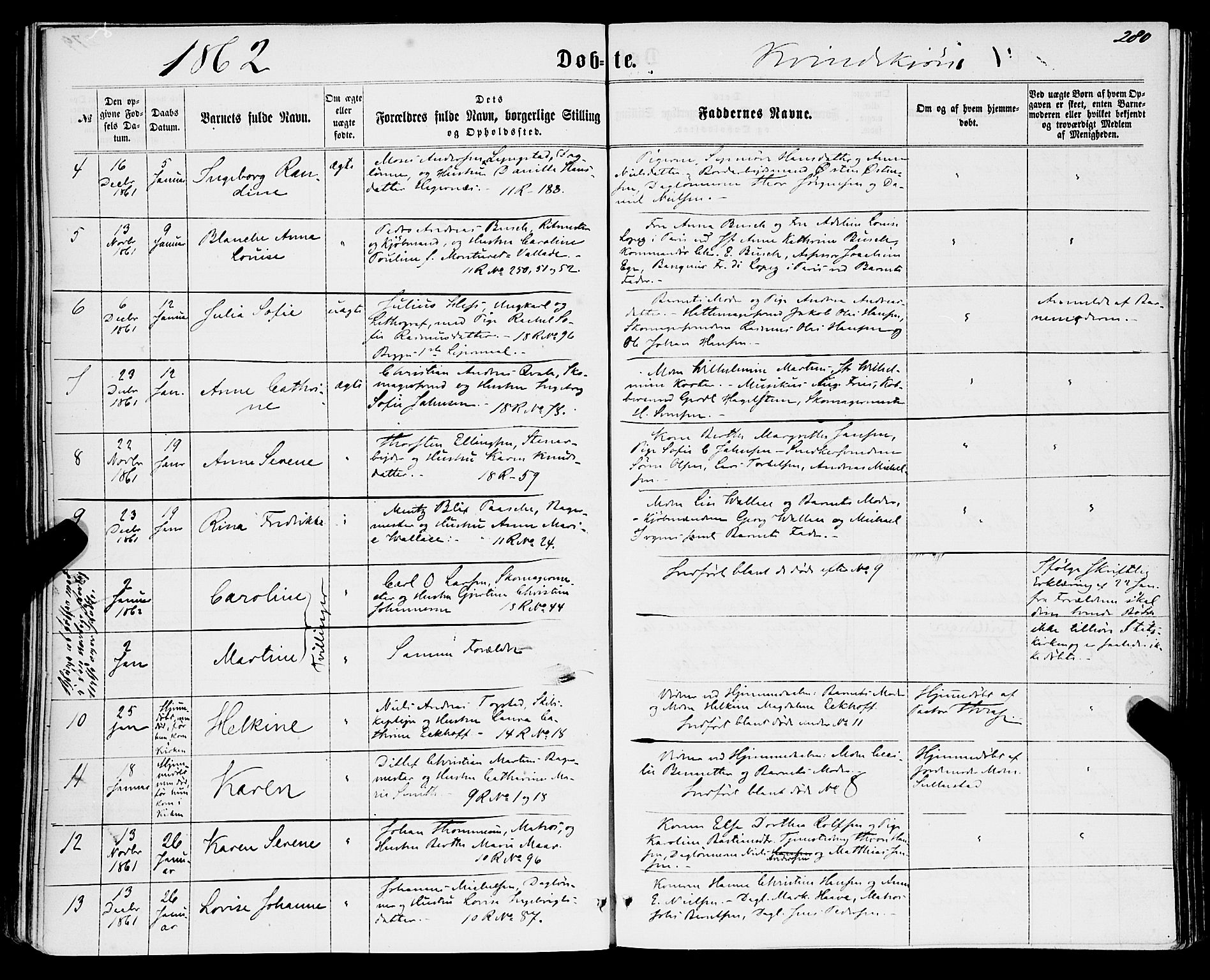 Domkirken sokneprestembete, AV/SAB-A-74801/H/Haa/L0021: Parish register (official) no. B 4, 1859-1871, p. 280