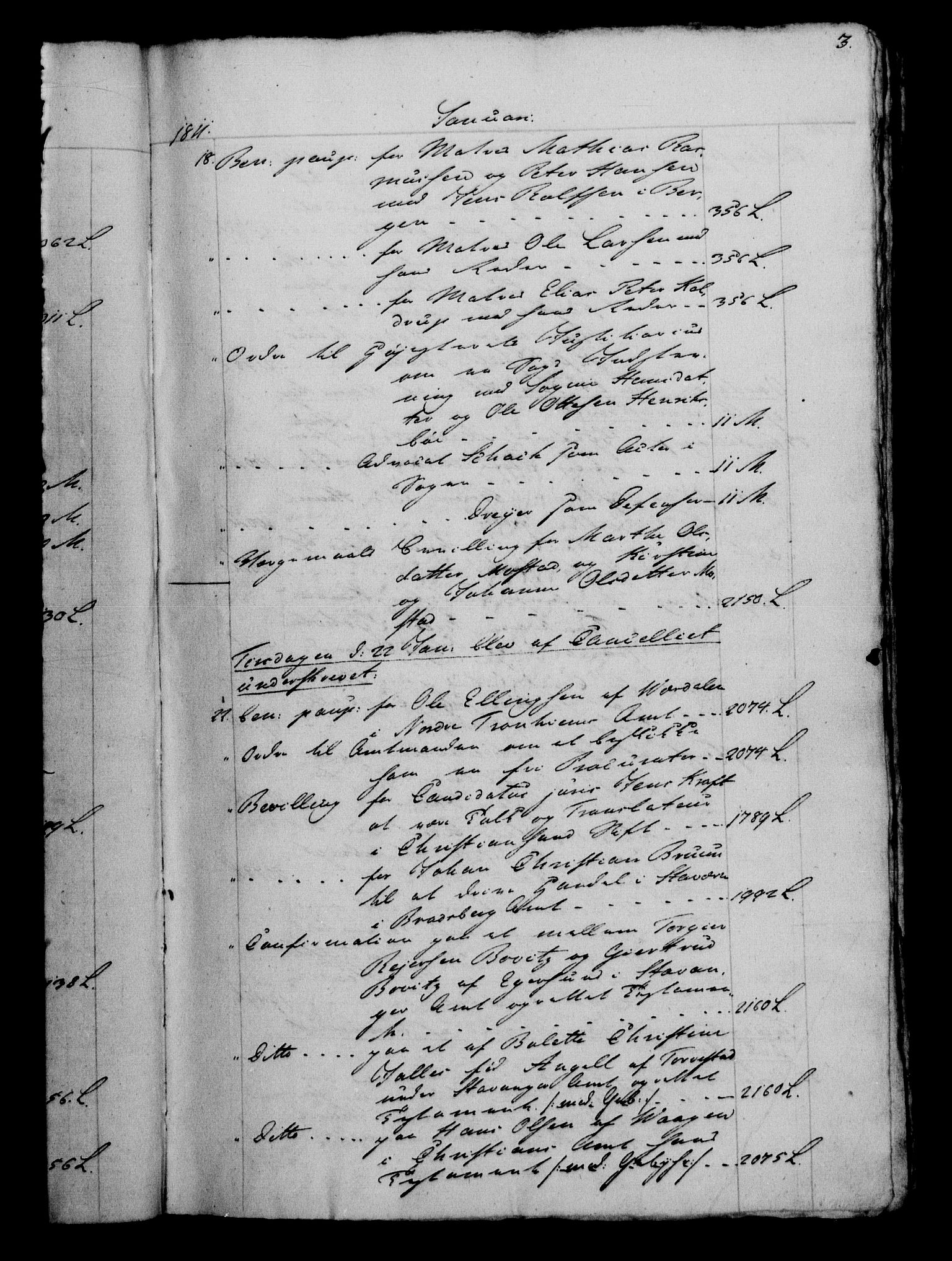 Danske Kanselli 1800-1814, RA/EA-3024/H/Hf/Hfb/Hfbc/L0012: Underskrivelsesbok m. register, 1811, p. 3