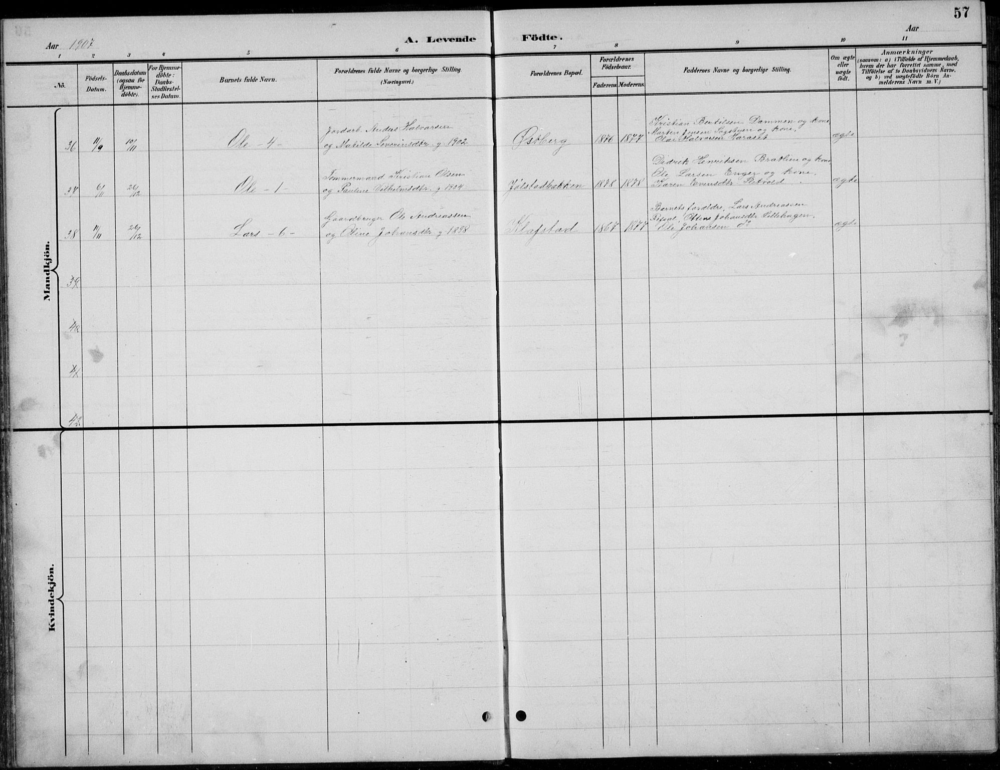 Romedal prestekontor, AV/SAH-PREST-004/L/L0013: Parish register (copy) no. 13, 1896-1937, p. 57