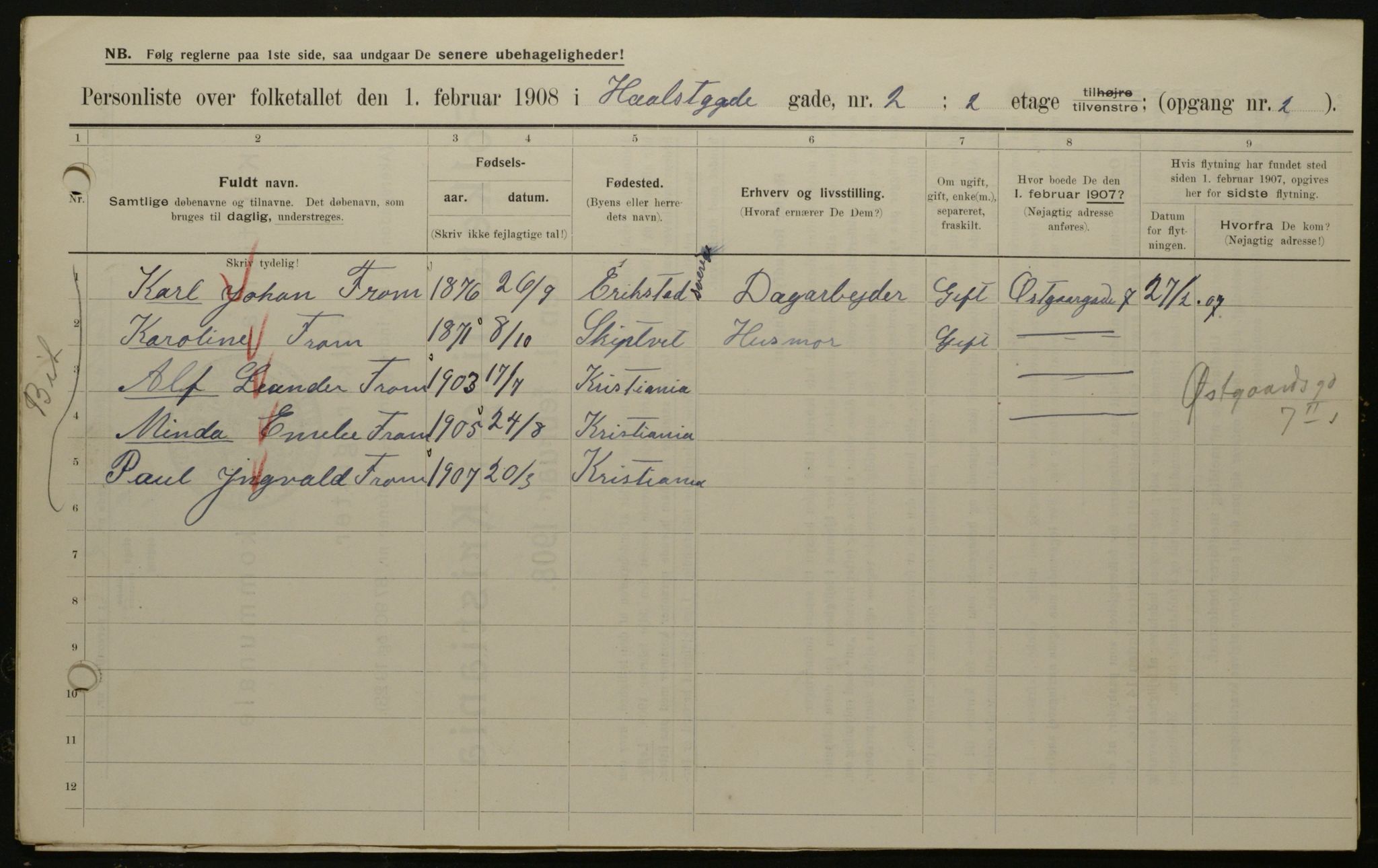 OBA, Municipal Census 1908 for Kristiania, 1908, p. 36835