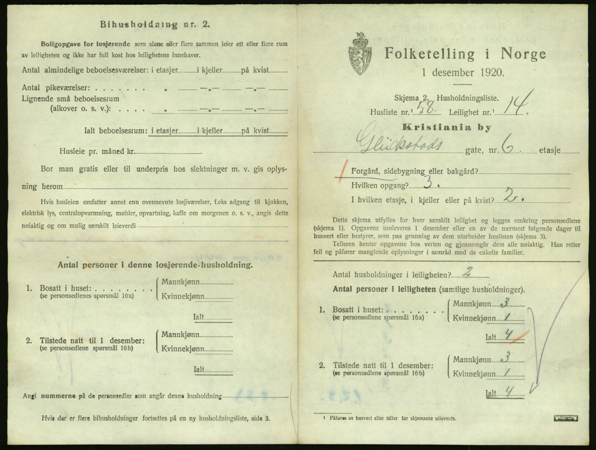 SAO, 1920 census for Kristiania, 1920, p. 29422