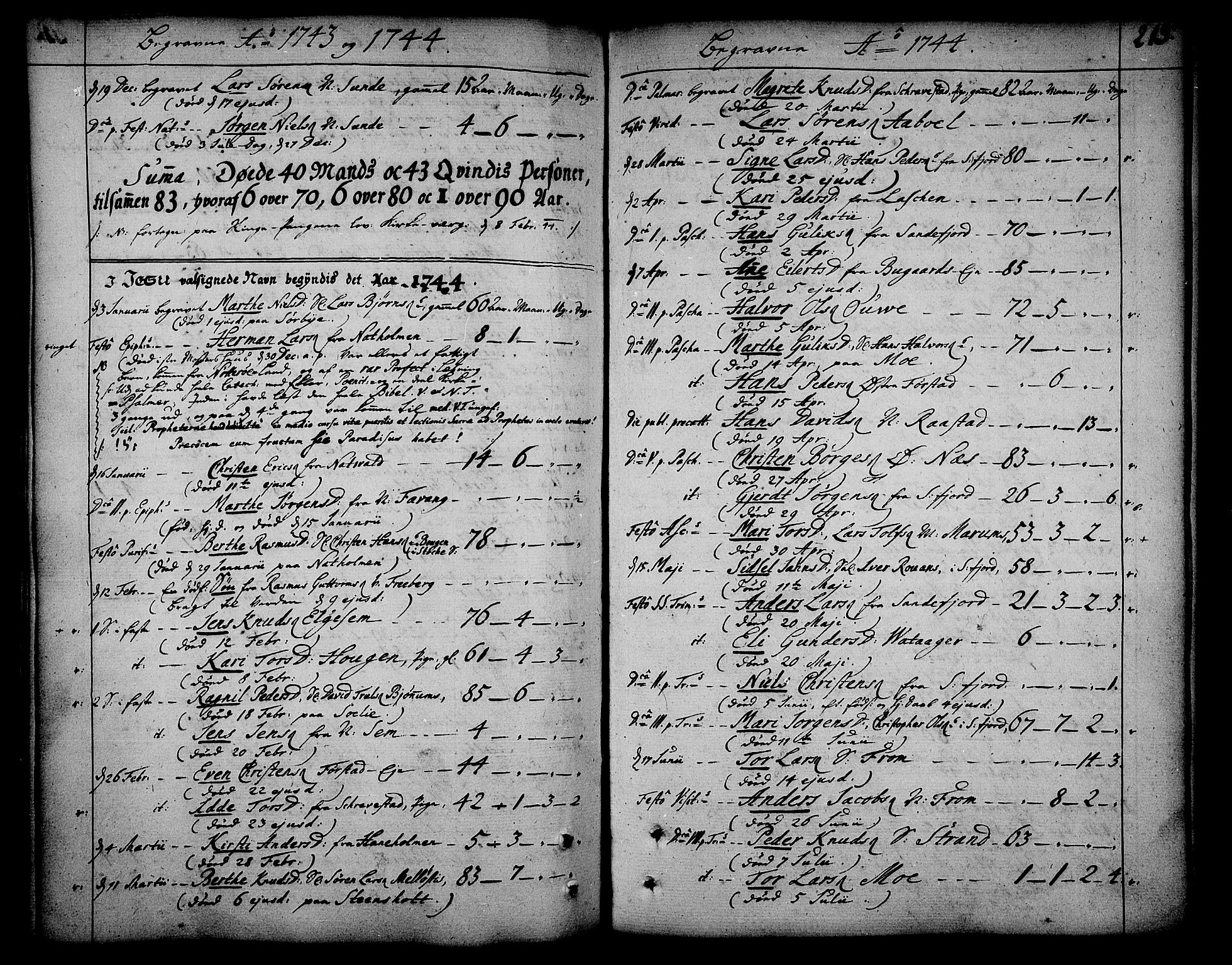 Sandar kirkebøker, AV/SAKO-A-243/F/Fa/L0002: Parish register (official) no. 2, 1733-1788, p. 213