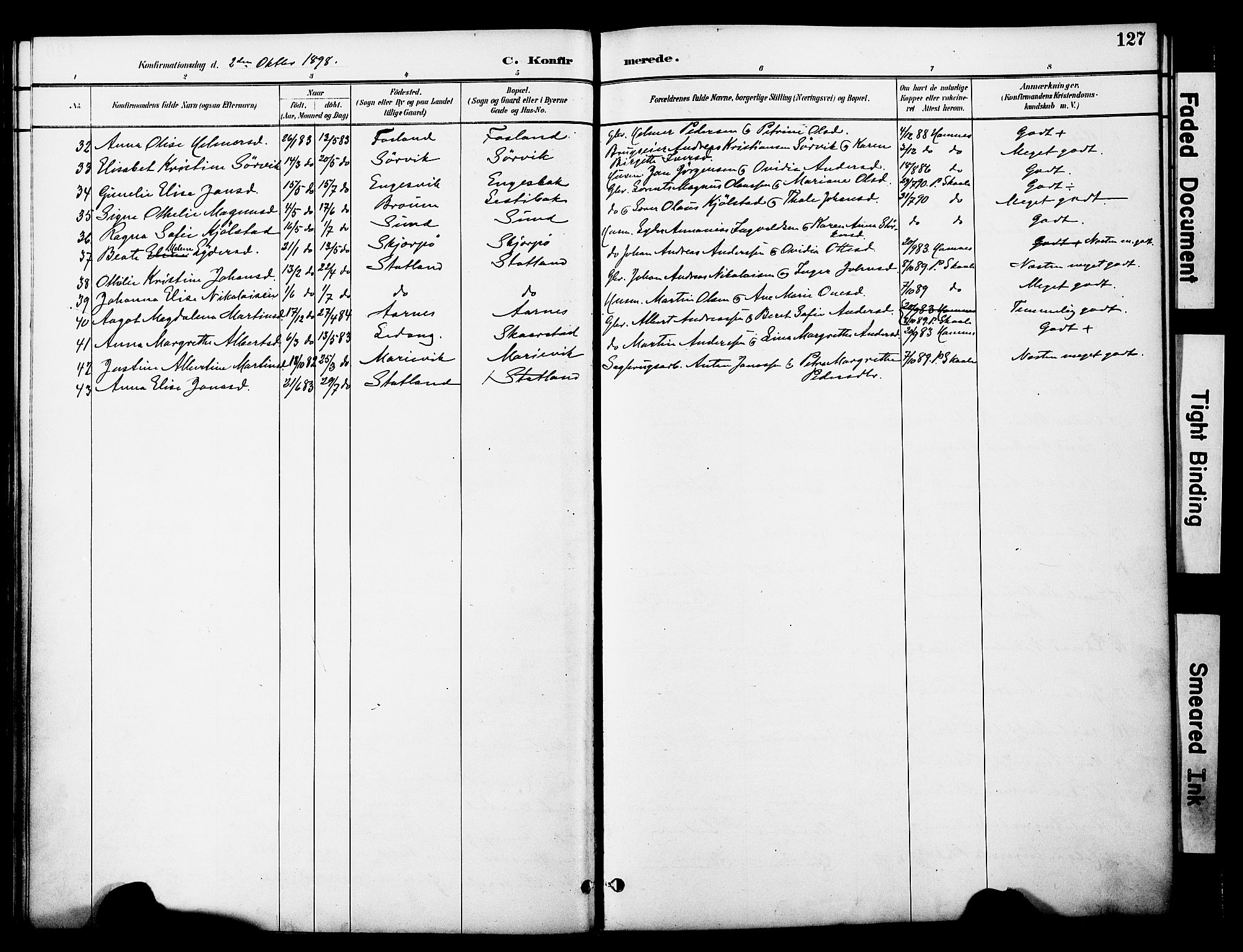 Ministerialprotokoller, klokkerbøker og fødselsregistre - Nord-Trøndelag, SAT/A-1458/774/L0628: Parish register (official) no. 774A02, 1887-1903, p. 127