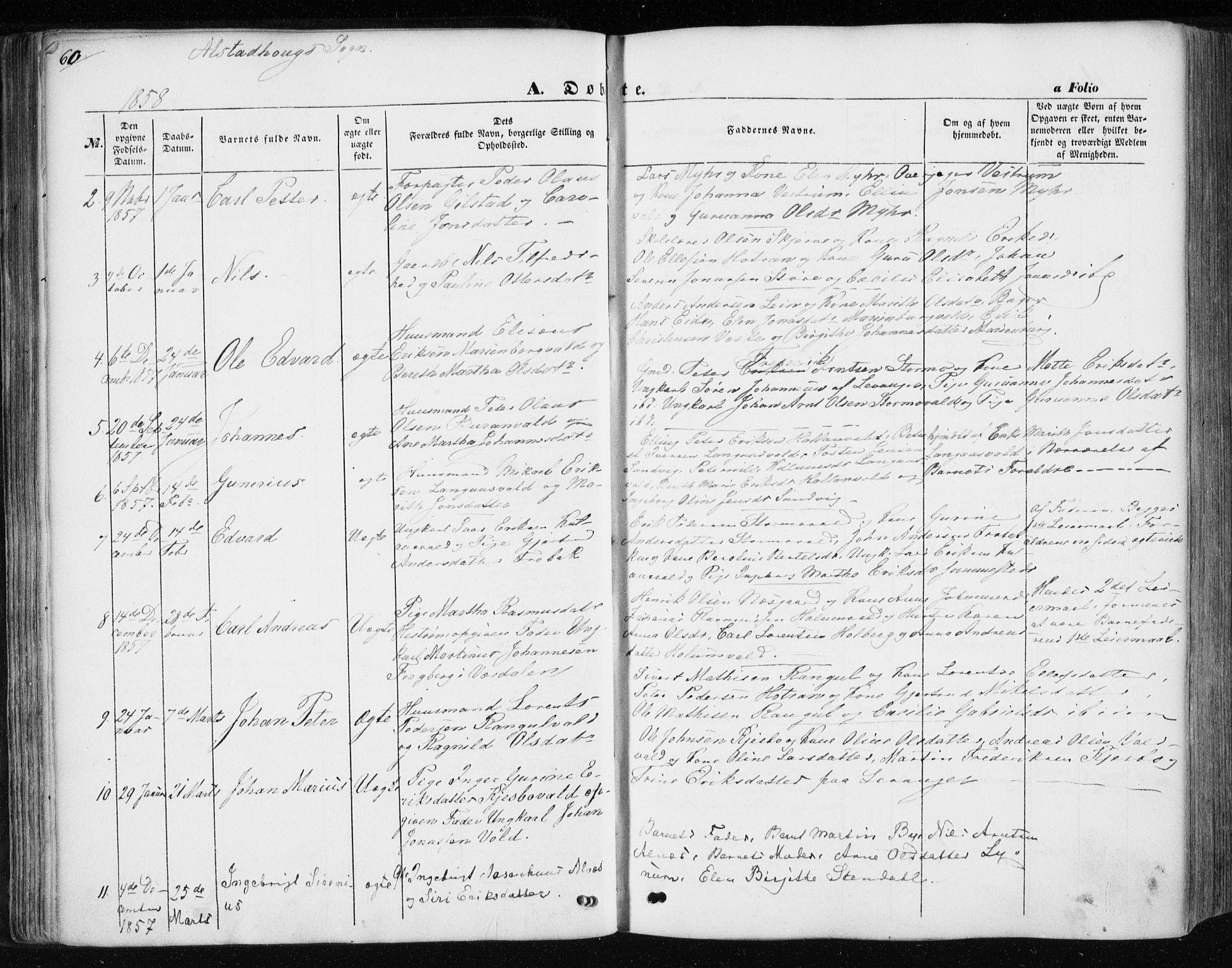 Ministerialprotokoller, klokkerbøker og fødselsregistre - Nord-Trøndelag, AV/SAT-A-1458/717/L0154: Parish register (official) no. 717A07 /1, 1850-1862, p. 60