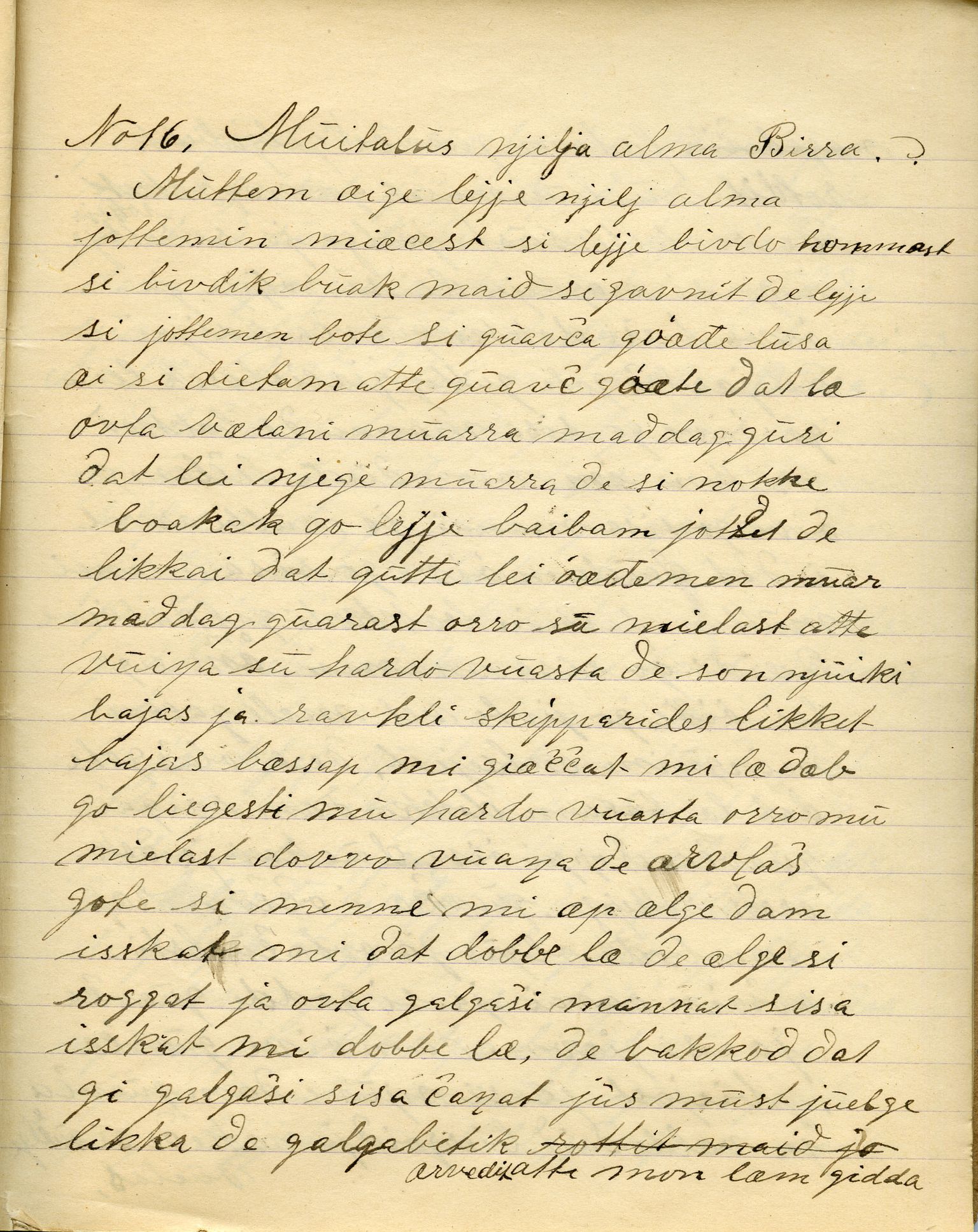 Johan Beronkas testamentariske gave, FMFB/A-1098/G/L0020: Notatbok om Nesseby–lappisk / Nesseby-dialekten (5 stykker), p. 104