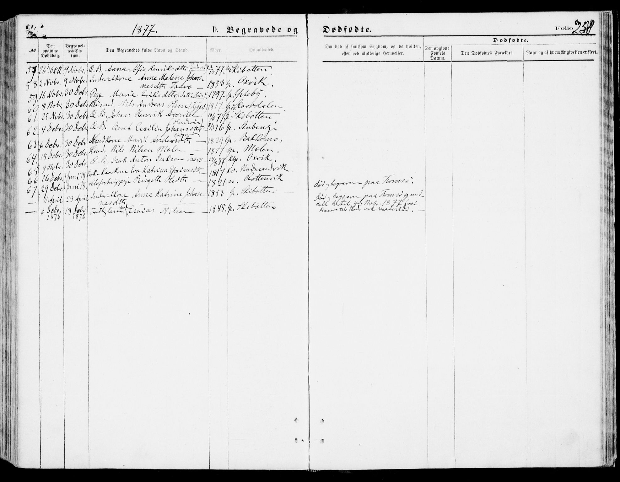 Lyngen sokneprestembete, AV/SATØ-S-1289/H/He/Hea/L0006kirke: Parish register (official) no. 6, 1870-1878, p. 258