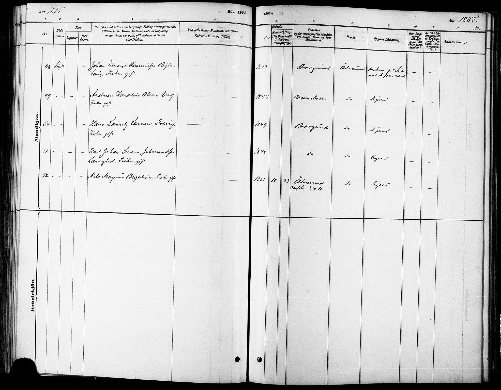 Ministerialprotokoller, klokkerbøker og fødselsregistre - Møre og Romsdal, AV/SAT-A-1454/529/L0454: Parish register (official) no. 529A04, 1878-1885, p. 293