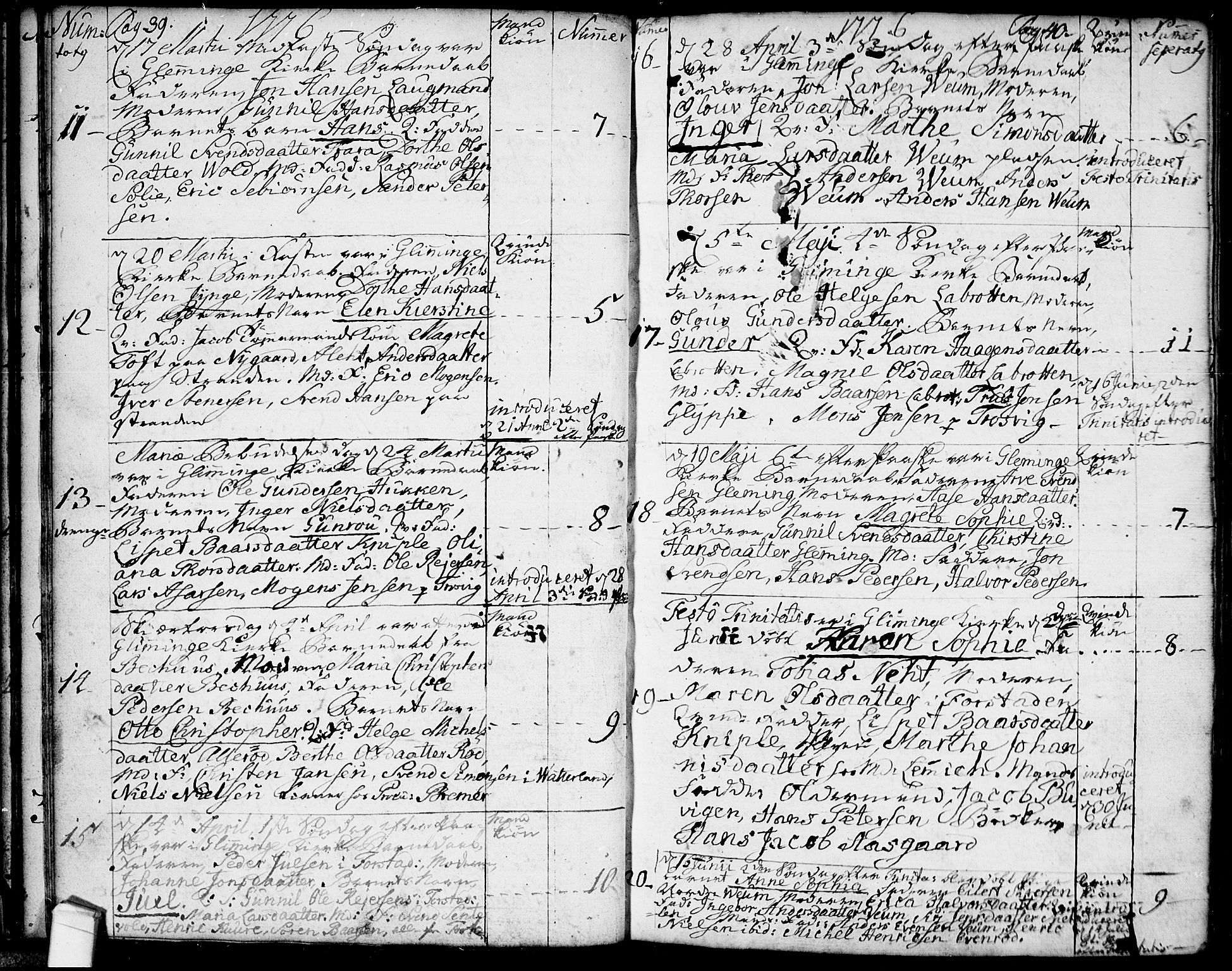 Glemmen prestekontor Kirkebøker, AV/SAO-A-10908/F/Fa/L0002: Parish register (official) no. 2, 1771-1803, p. 39-40