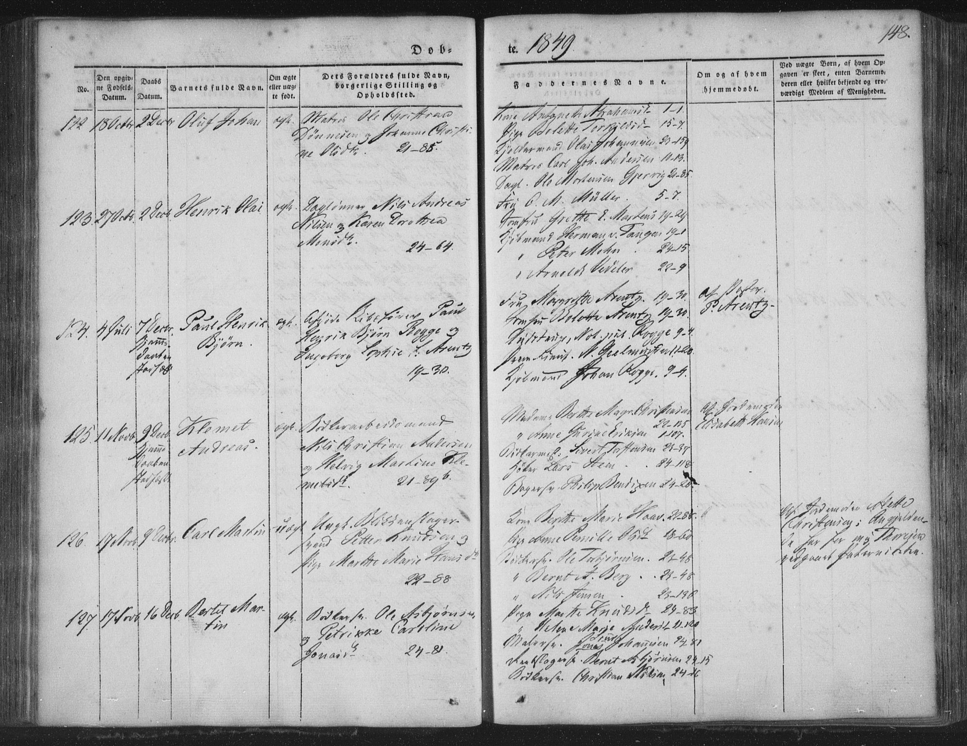 Korskirken sokneprestembete, SAB/A-76101/H/Haa/L0016: Parish register (official) no. B 2, 1841-1851, p. 148