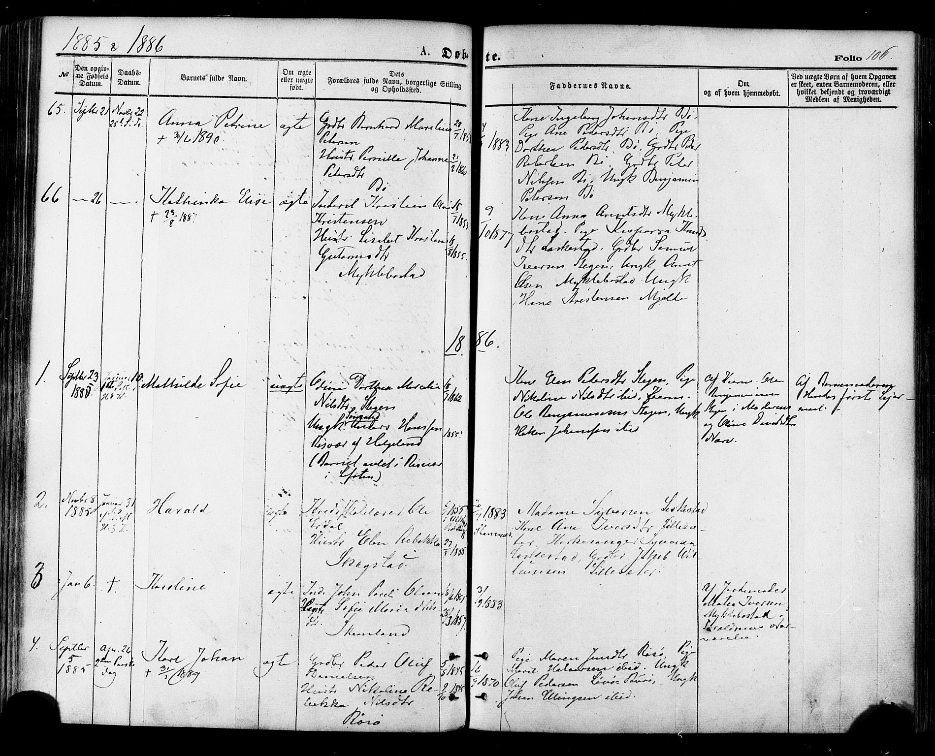 Ministerialprotokoller, klokkerbøker og fødselsregistre - Nordland, SAT/A-1459/855/L0802: Parish register (official) no. 855A10, 1875-1886, p. 106