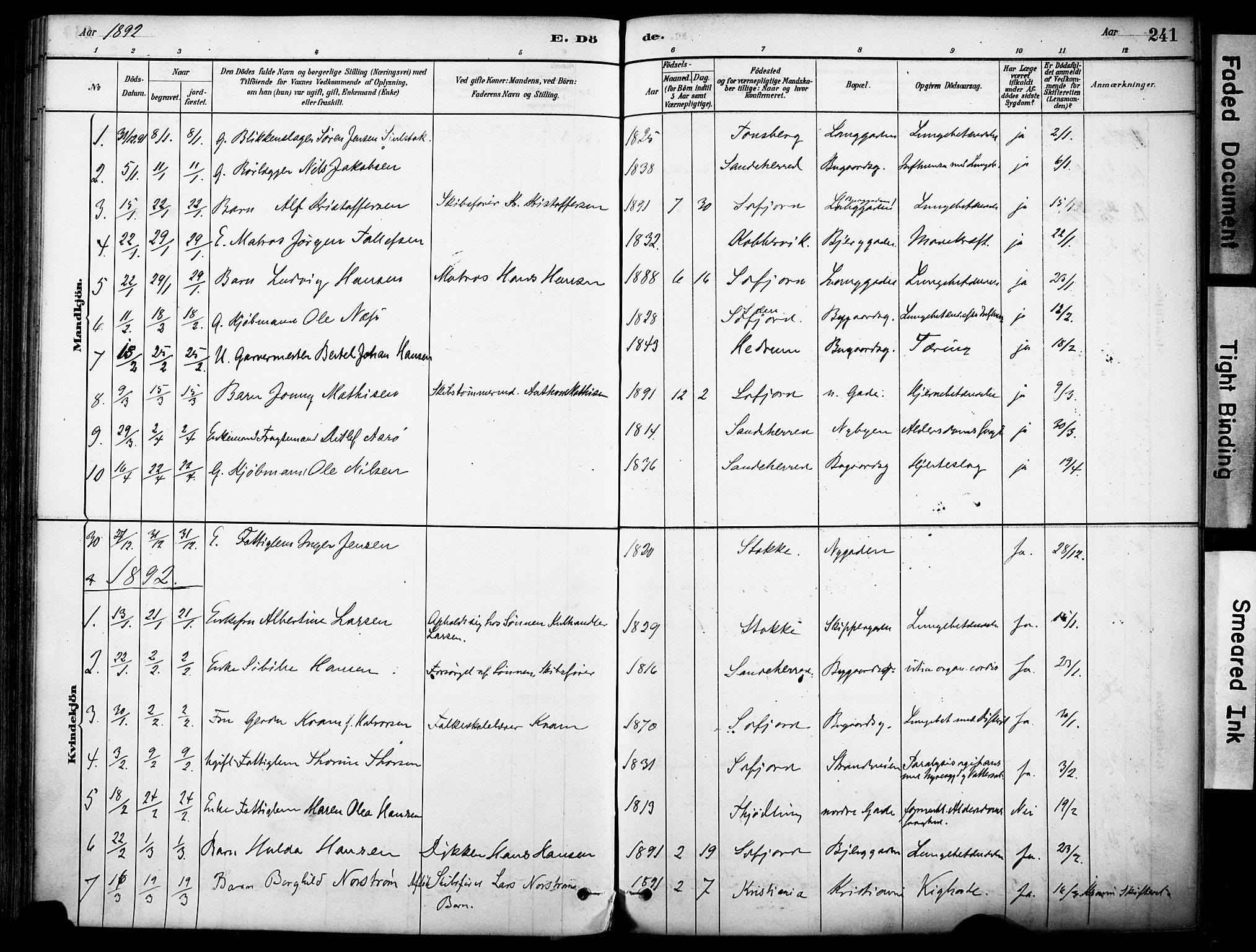 Sandefjord kirkebøker, SAKO/A-315/F/Fa/L0002: Parish register (official) no. 2, 1880-1894, p. 241