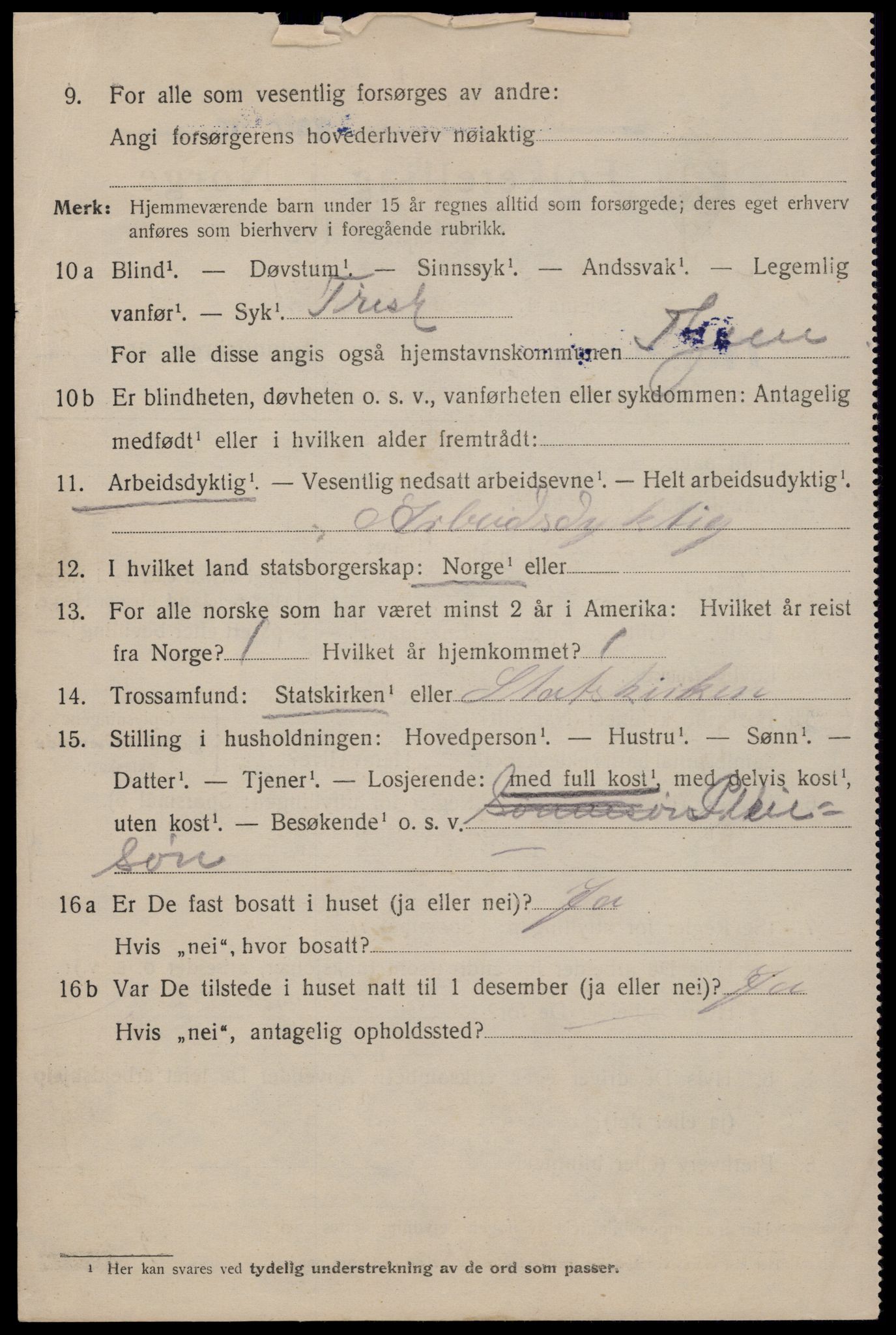 SAT, 1920 census for Trondheim, 1920, p. 130177