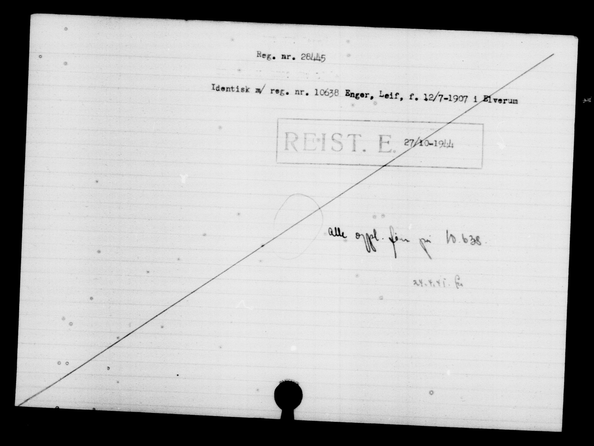 Den Kgl. Norske Legasjons Flyktningskontor, RA/S-6753/V/Va/L0012: Kjesäterkartoteket.  Flyktningenr. 28300-31566, 1940-1945, p. 156