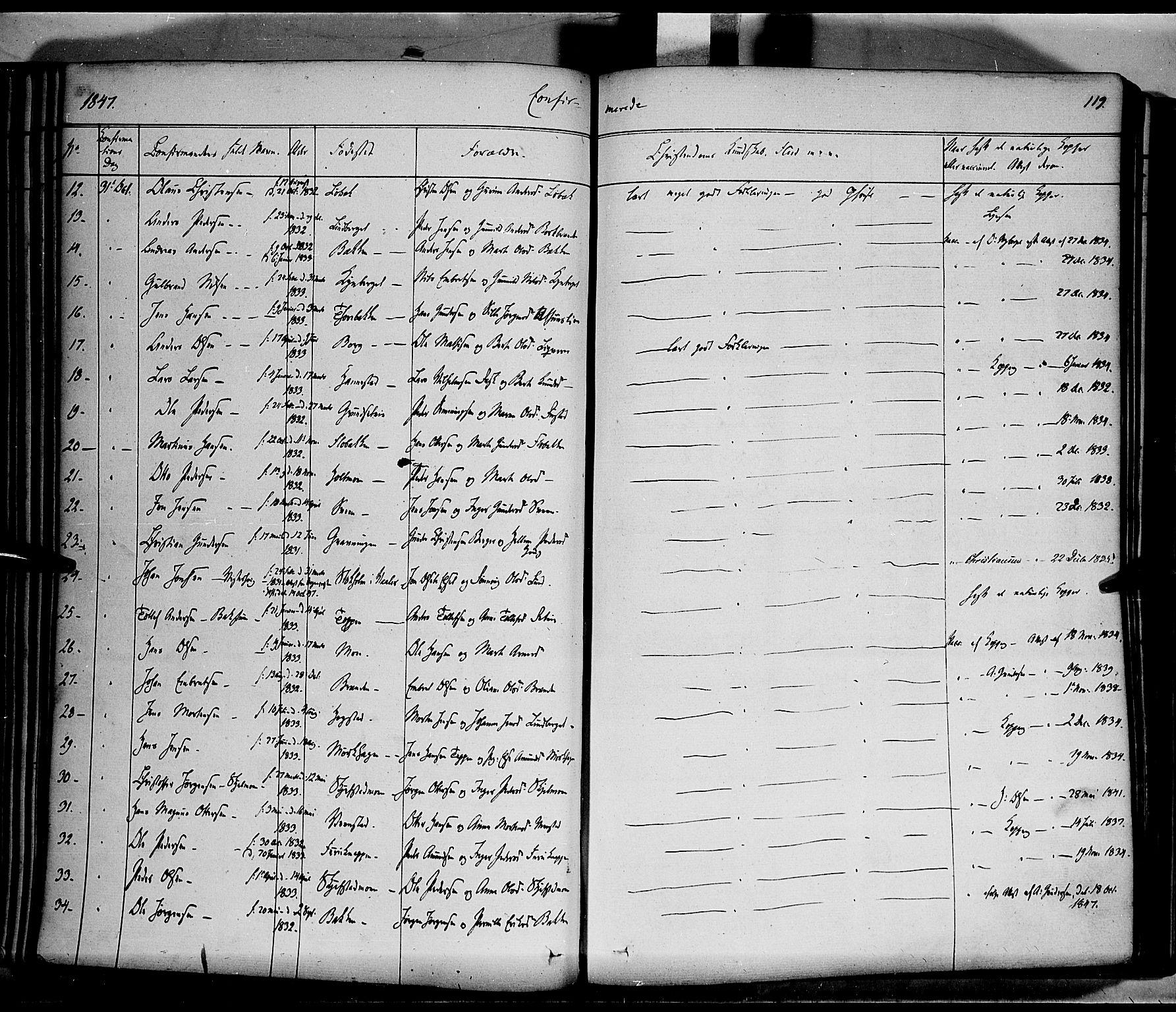 Elverum prestekontor, AV/SAH-PREST-044/H/Ha/Haa/L0009: Parish register (official) no. 9, 1843-1856, p. 119