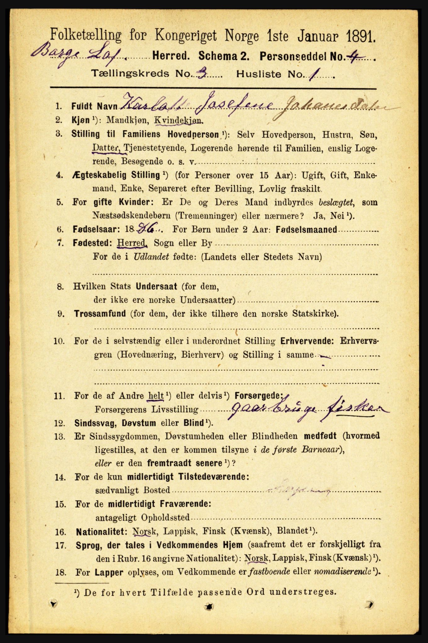 RA, 1891 census for 1862 Borge, 1891, p. 1551