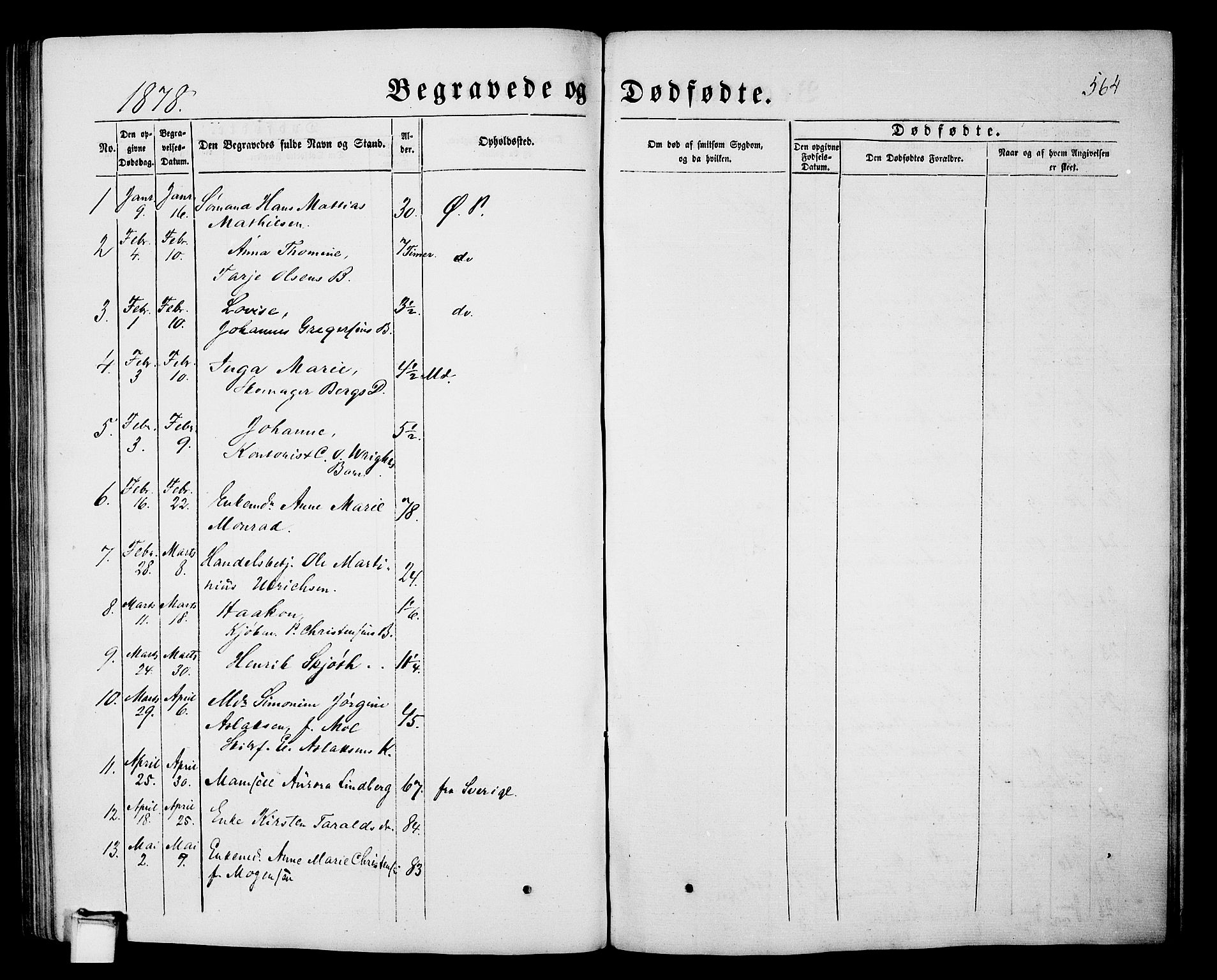 Porsgrunn kirkebøker , SAKO/A-104/G/Gb/L0004: Parish register (copy) no. II 4, 1853-1882, p. 564