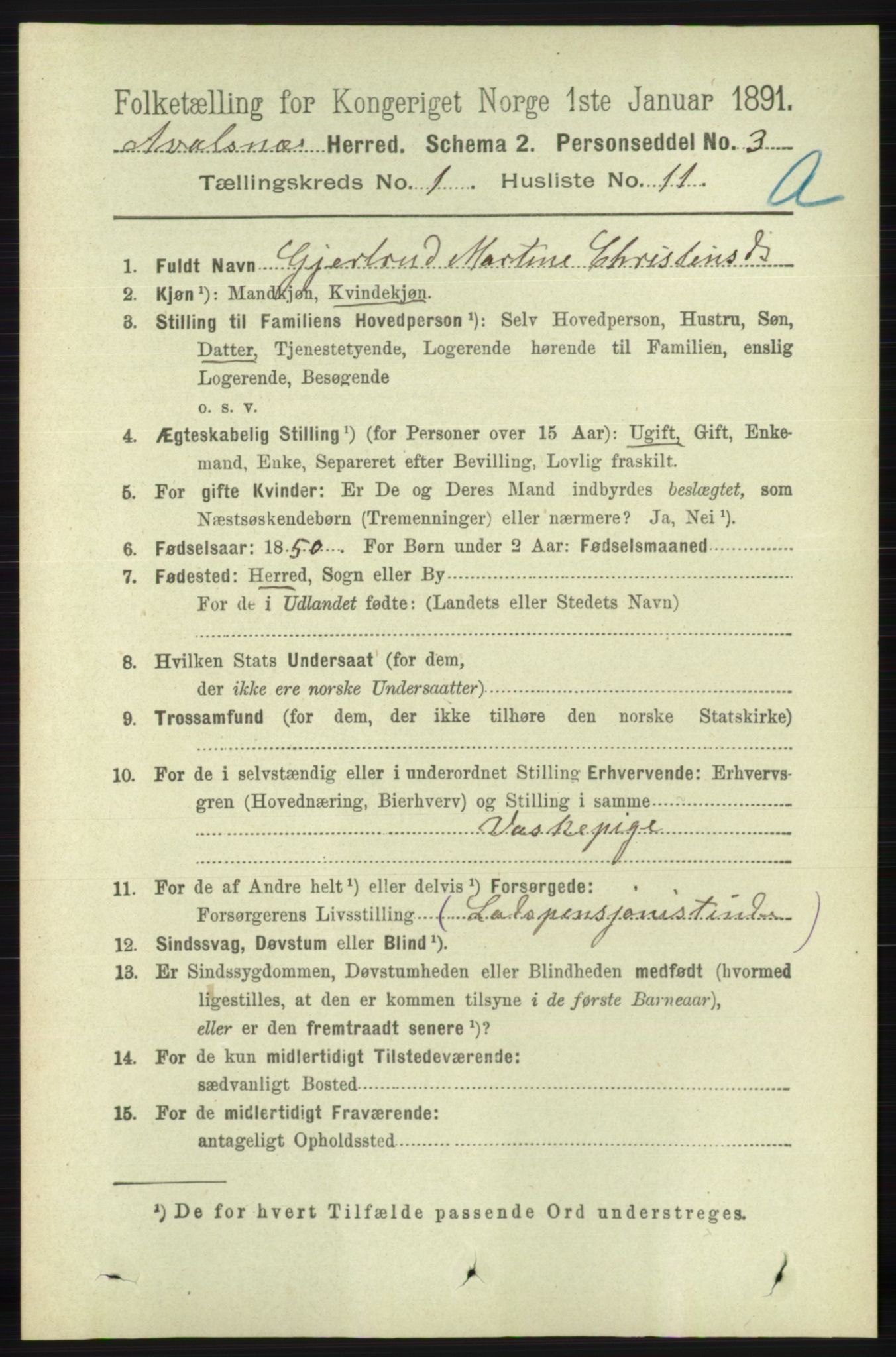 RA, 1891 census for 1147 Avaldsnes, 1891, p. 220