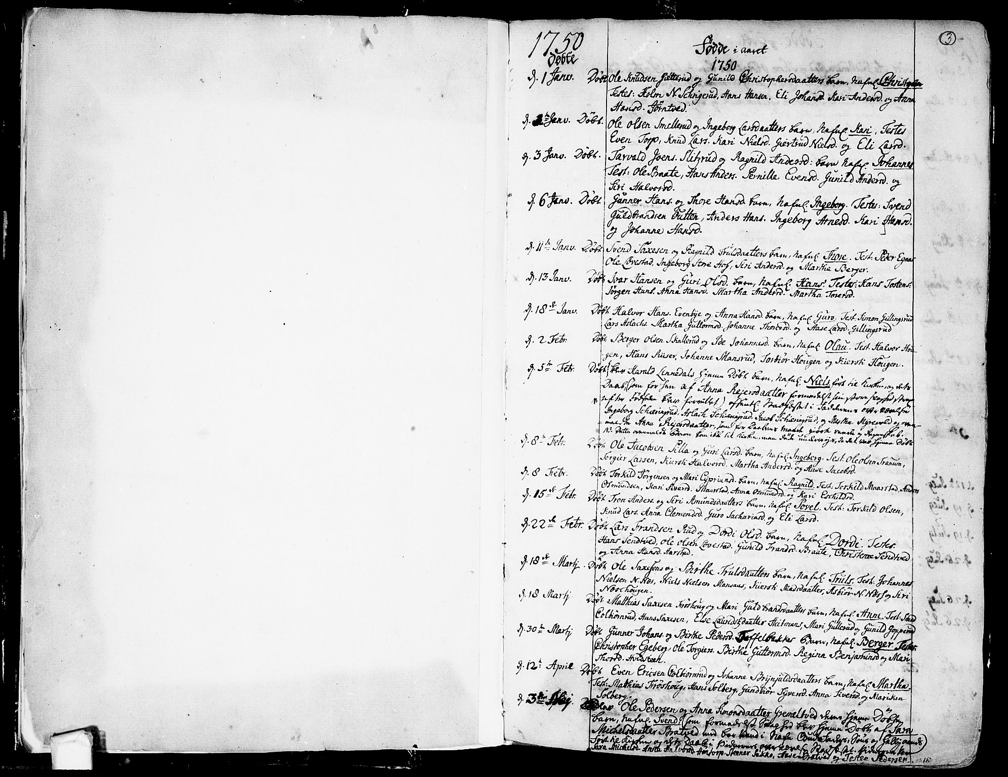 Trøgstad prestekontor Kirkebøker, SAO/A-10925/F/Fa/L0004: Parish register (official) no. I 4, 1750-1784, p. 3