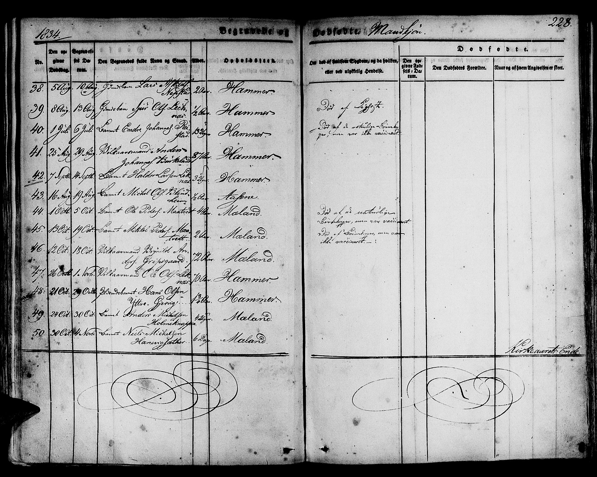Hamre sokneprestembete, SAB/A-75501/H/Ha/Haa/Haaa/L0011: Parish register (official) no. A 11, 1826-1834, p. 228