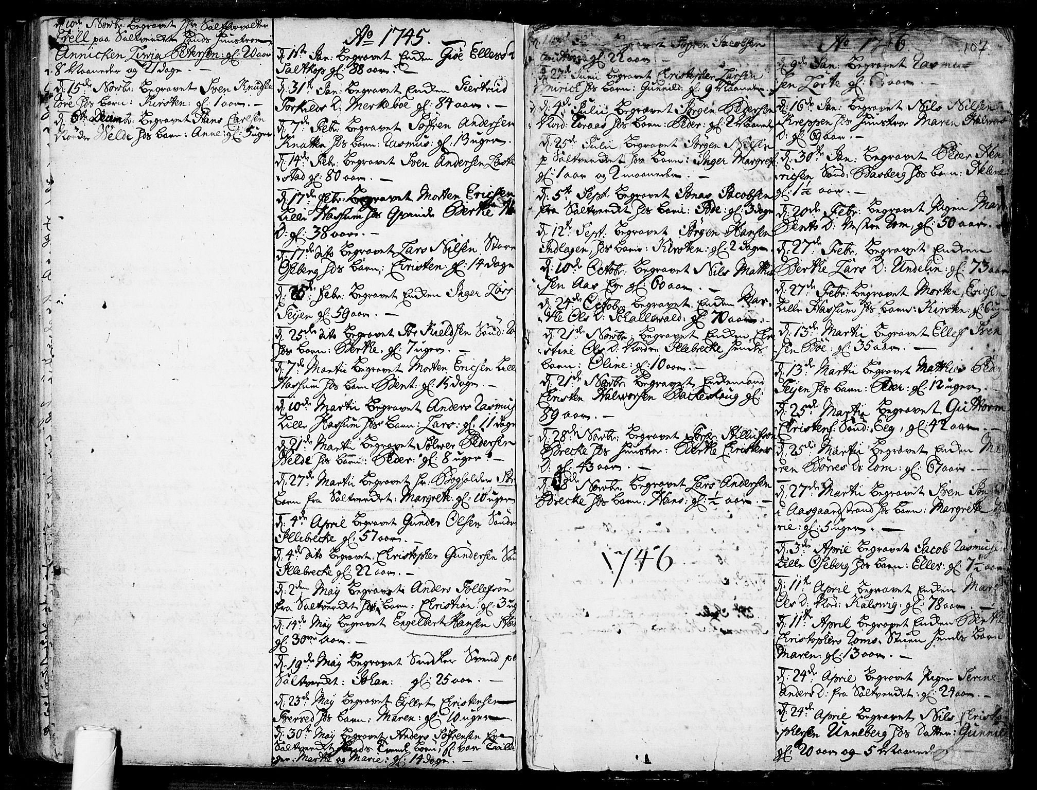 Sem kirkebøker, SAKO/A-5/F/Fb/L0001: Parish register (official) no. II 1, 1702-1764, p. 107