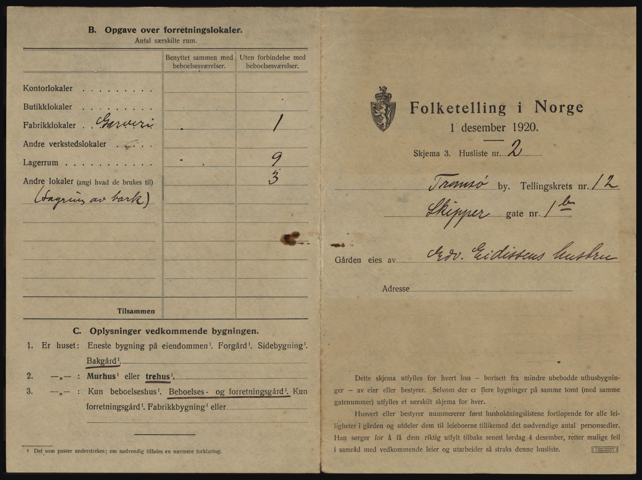 SATØ, 1920 census for Tromsø, 1920, p. 1957