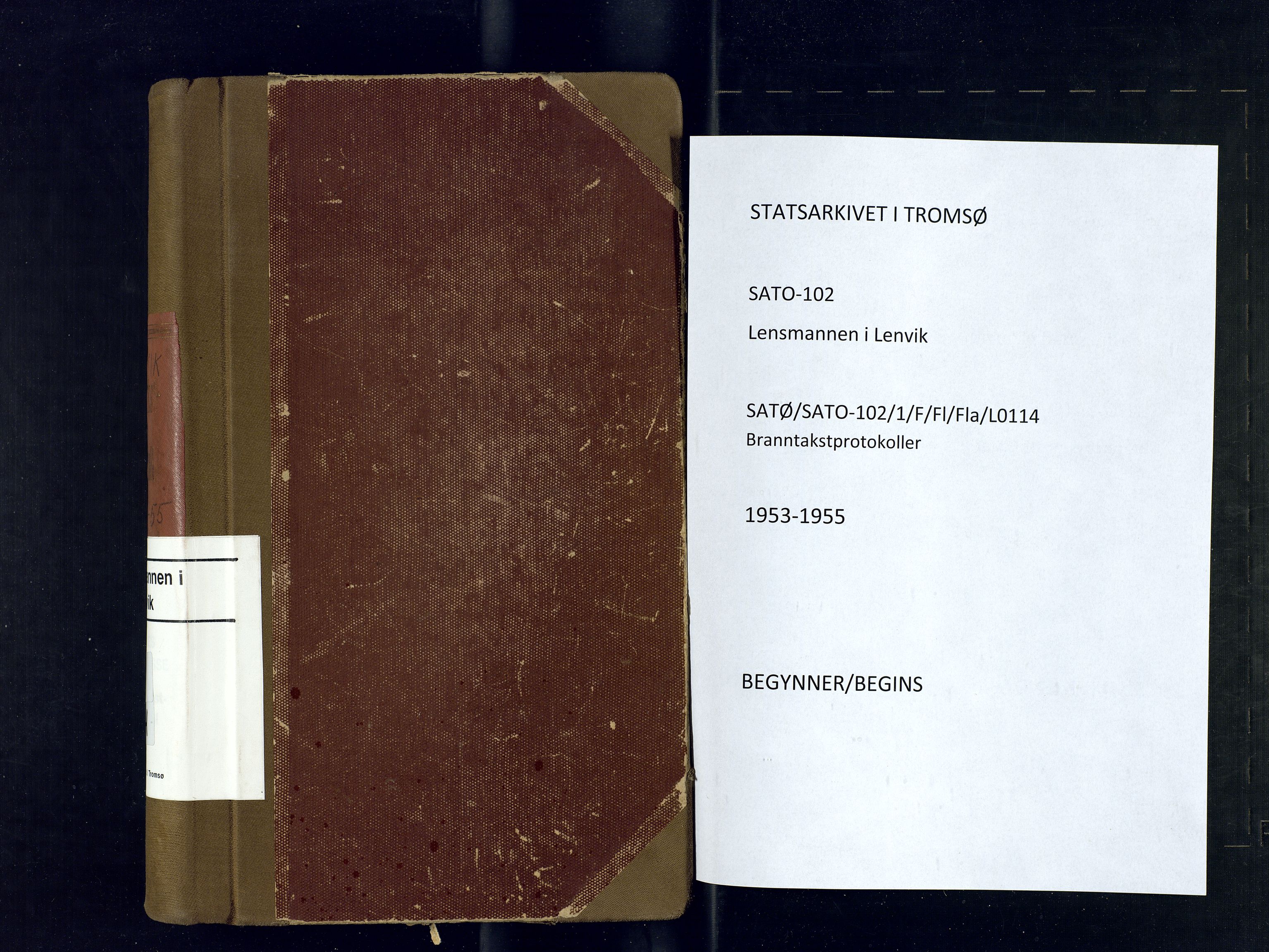 Lenvik lensmannskontor, SATØ/SATO-102/1/F/Fl/Fla/L0114: Branntakstprotokoll, 1953-1955