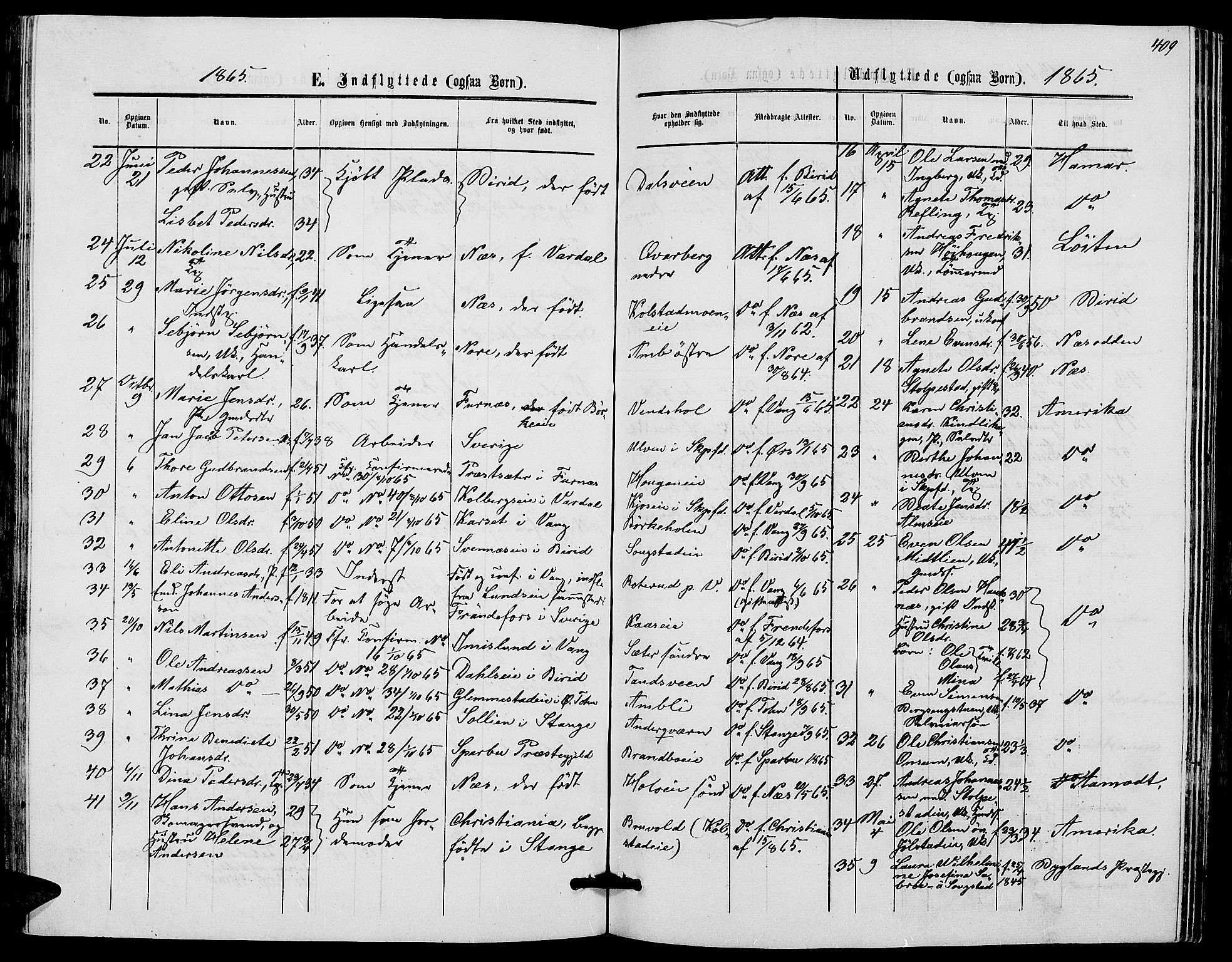 Ringsaker prestekontor, AV/SAH-PREST-014/L/La/L0007: Parish register (copy) no. 7, 1861-1869, p. 409