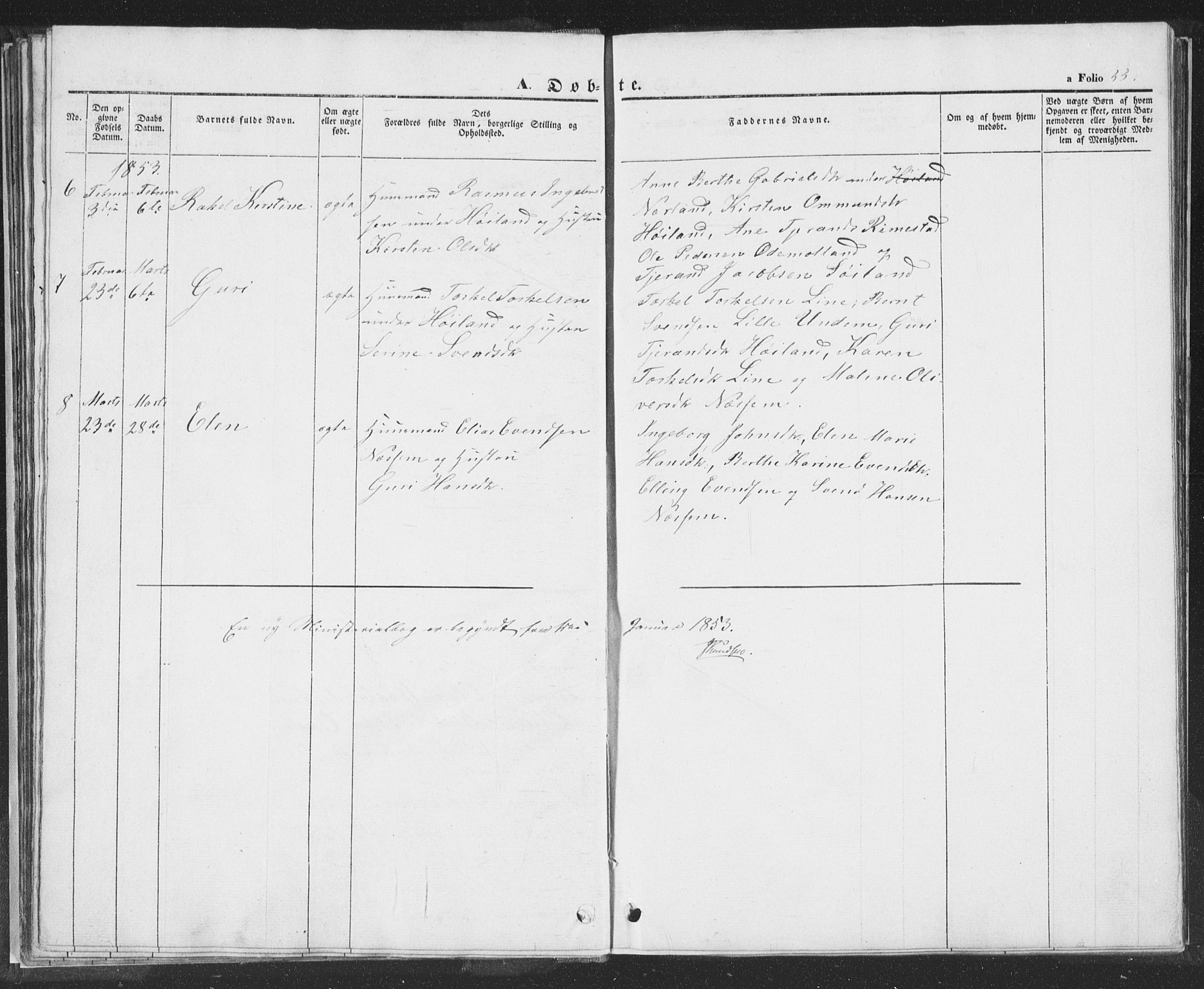 Hå sokneprestkontor, AV/SAST-A-101801/001/30BA/L0006: Parish register (official) no. A 5, 1842-1853, p. 55