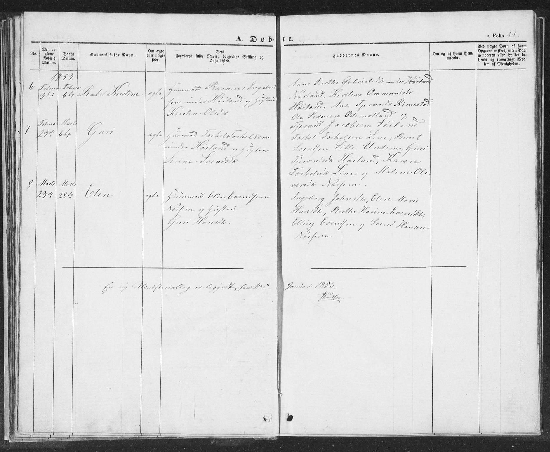 Hå sokneprestkontor, SAST/A-101801/001/30BA/L0006: Parish register (official) no. A 5, 1842-1853, p. 55