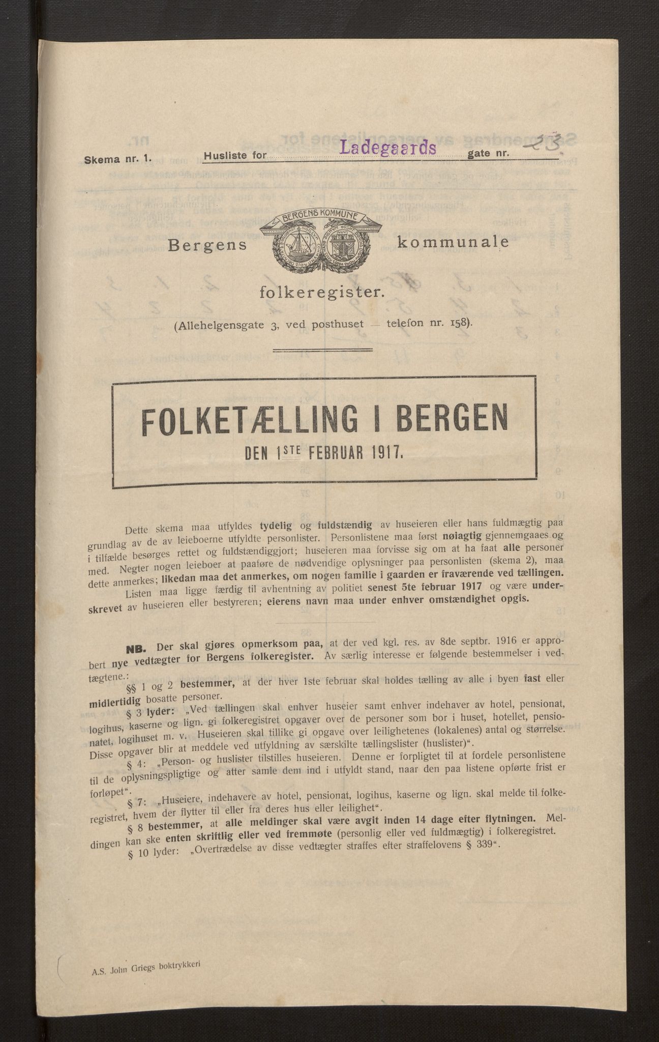 SAB, Municipal Census 1917 for Bergen, 1917, p. 20512