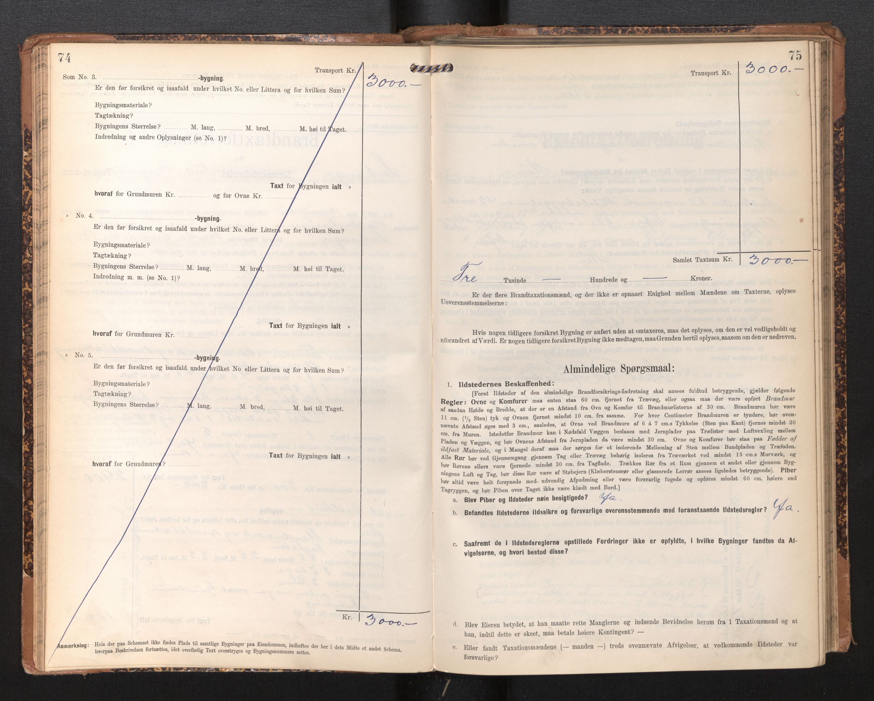 Lensmannen i Leikanger, AV/SAB-A-29201/0012/L0005: Branntakstprotokoll, skjematakst, 1907-1917, p. 74-75