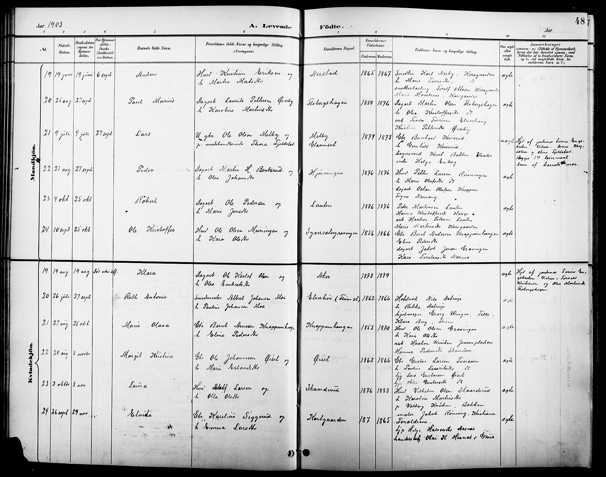 Åsnes prestekontor, SAH/PREST-042/H/Ha/Hab/L0004: Parish register (copy) no. 4, 1895-1909, p. 48